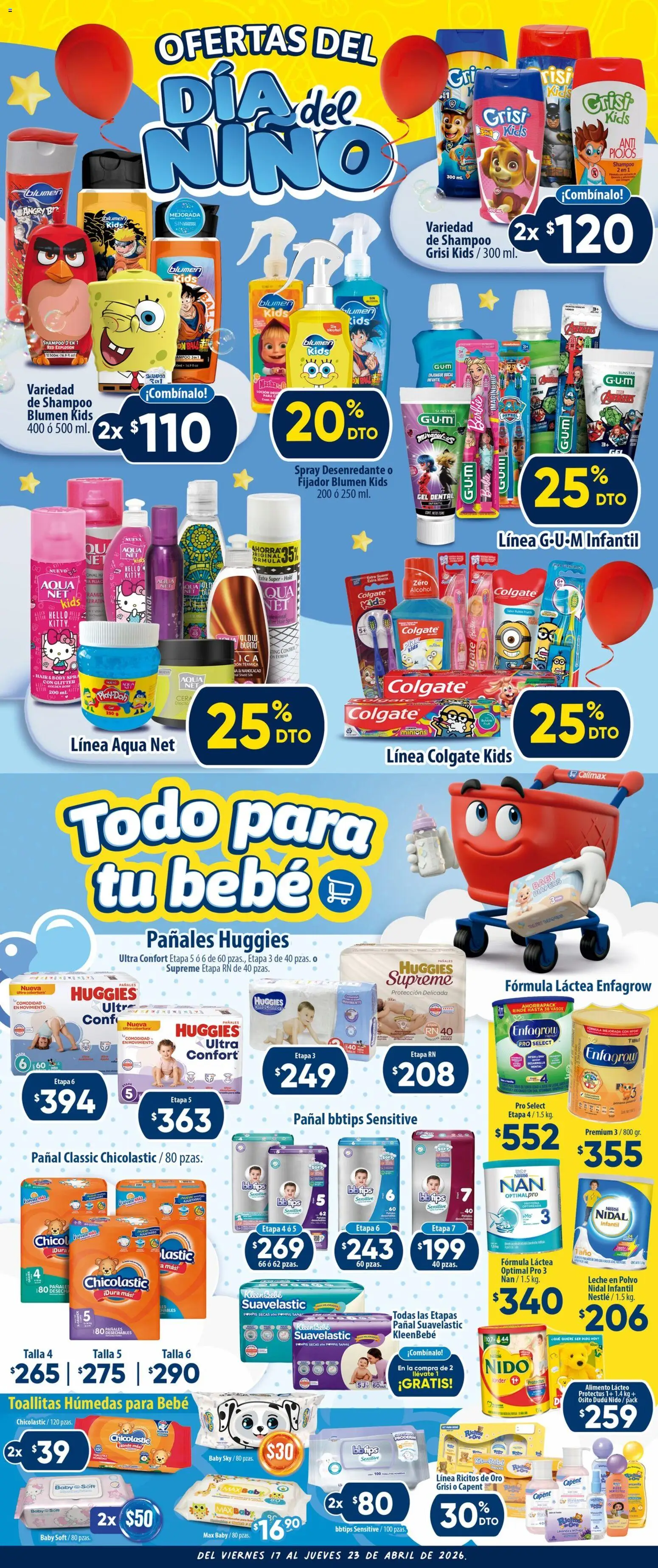 Nuevas ofertas de Calimax válidas en toda la República Mexicana desde el 17.04.2026. ¡Encuentra las mejores ofertas en Calimax folleto Tijuana! | Página: 4 | Productos: Enjuague bucal, Leche en polvo, Loción, Cera