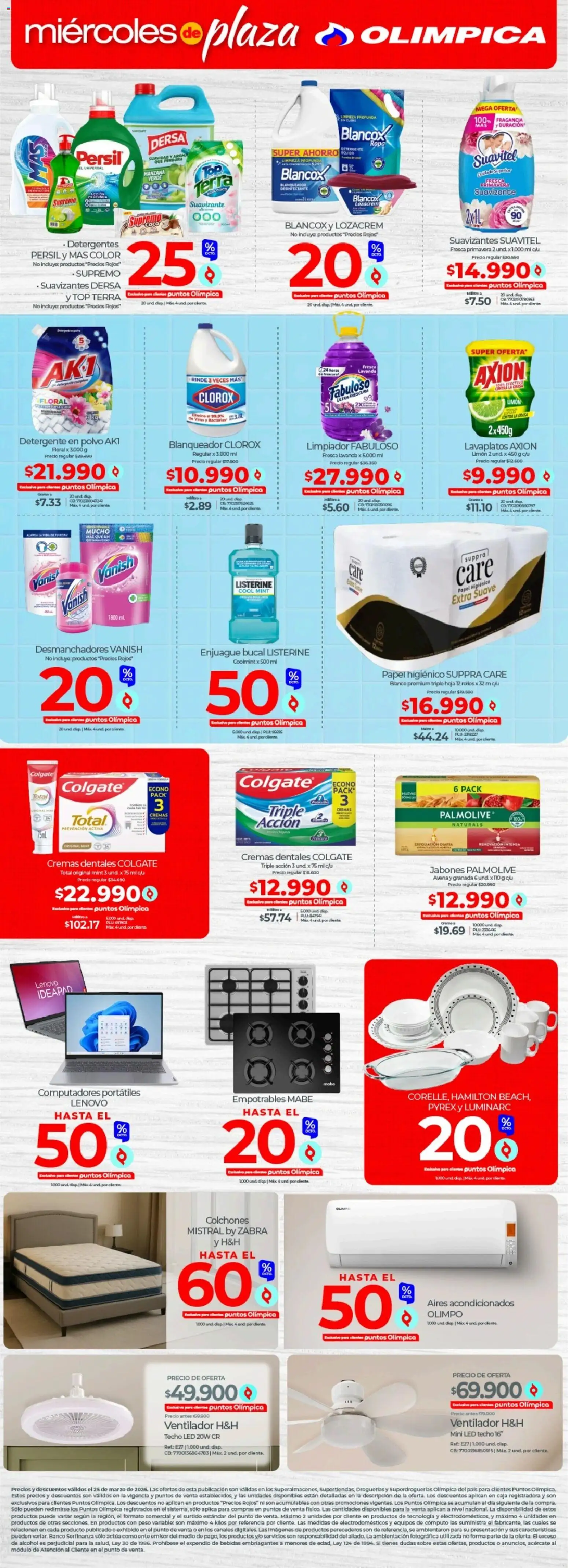 Olímpica revista - valida desde el 23.03.2026 | Página: 3 | Productos: Sobre, Manzana, Coco, Ropa