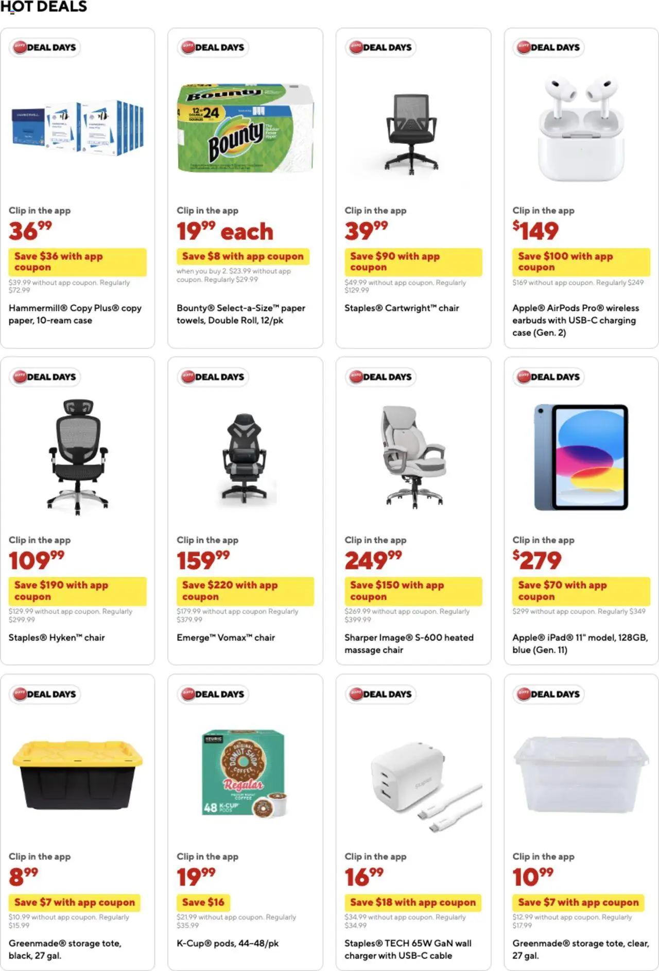 Staples Weekly Ad - valid from 12.10.2025 | Page: 13 | Products: Chair, Clip, Massage Chair, Charger