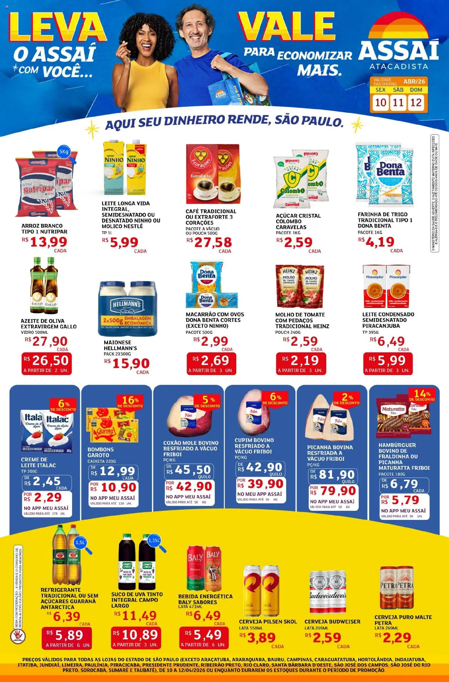 Assaí Atacadista Folheto - válido de 10.04.2026 | Página: 1 | Produtos: Guaraná, Leite, Suco, Maionese