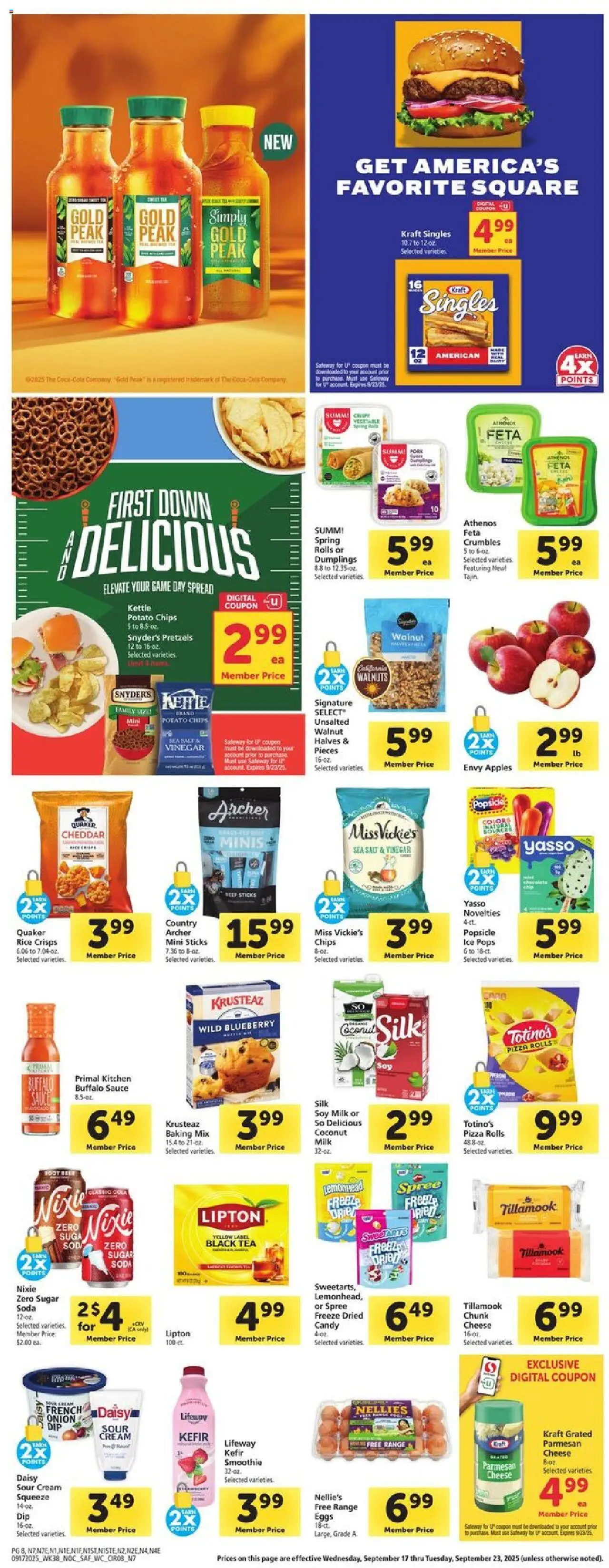 Safeway Weekly Ad - valid from 17.09.2025 | Page: 8 | Products: Eggs, Rice, Tea, Sauce