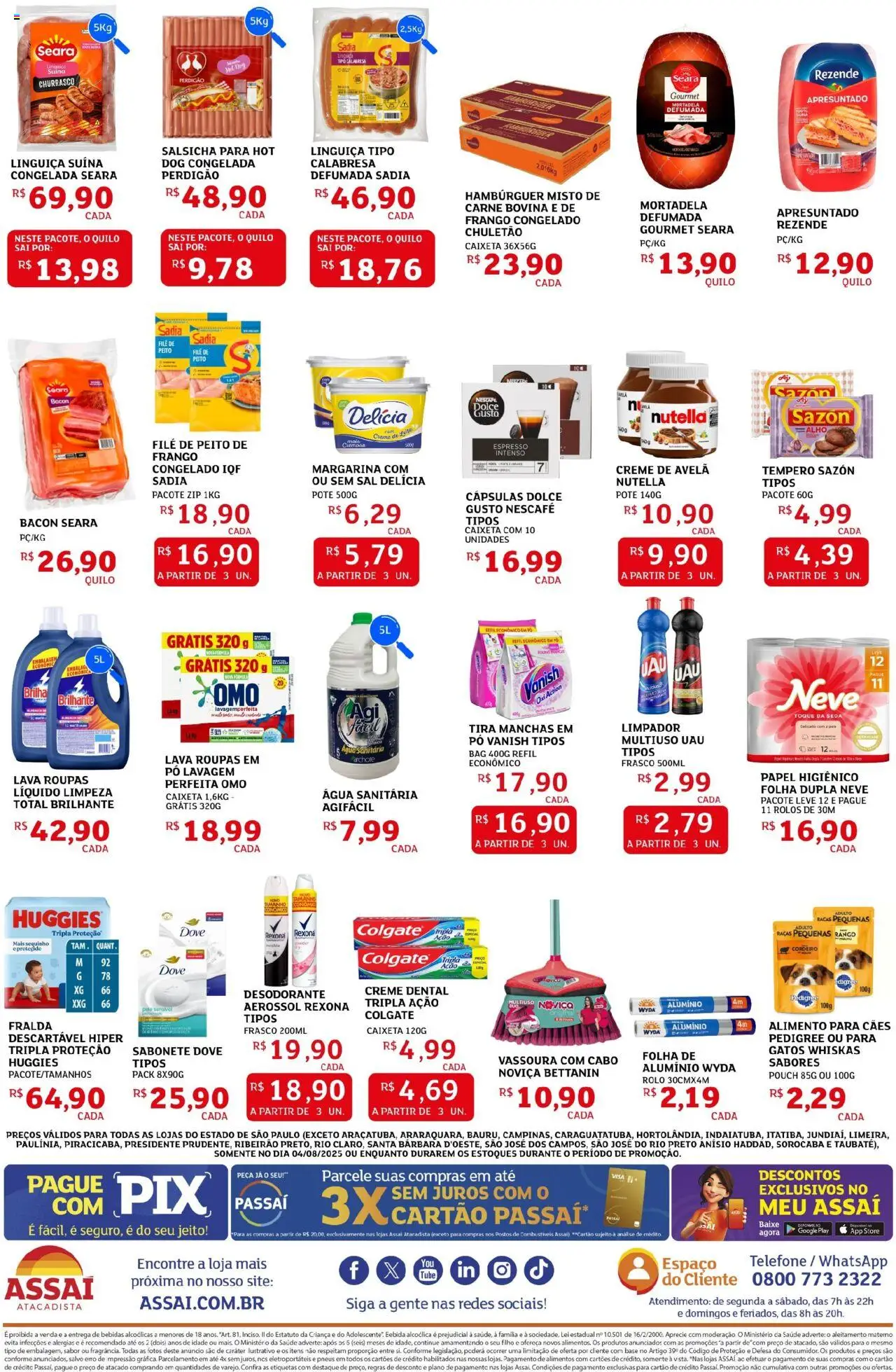 Assaí Atacadista Folheto - válido de 04.08.2025 | Página: 2 | Produtos: Pneus, Rexona, Sal, Margarina