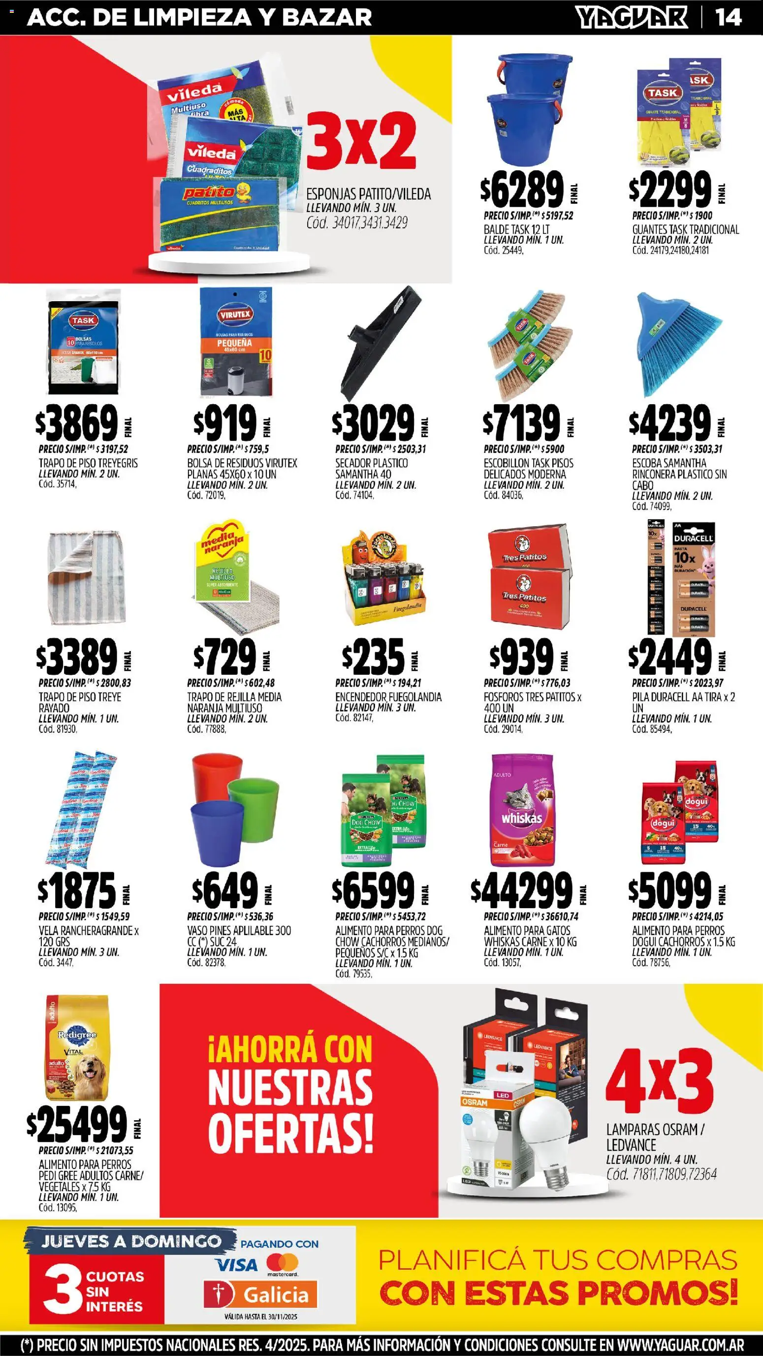 Yaguar - San Juan │ válido desde el 17.11.2025 | Página: 15 | Productos: Trapo de piso, Fósforos, Rejilla, Escobillon