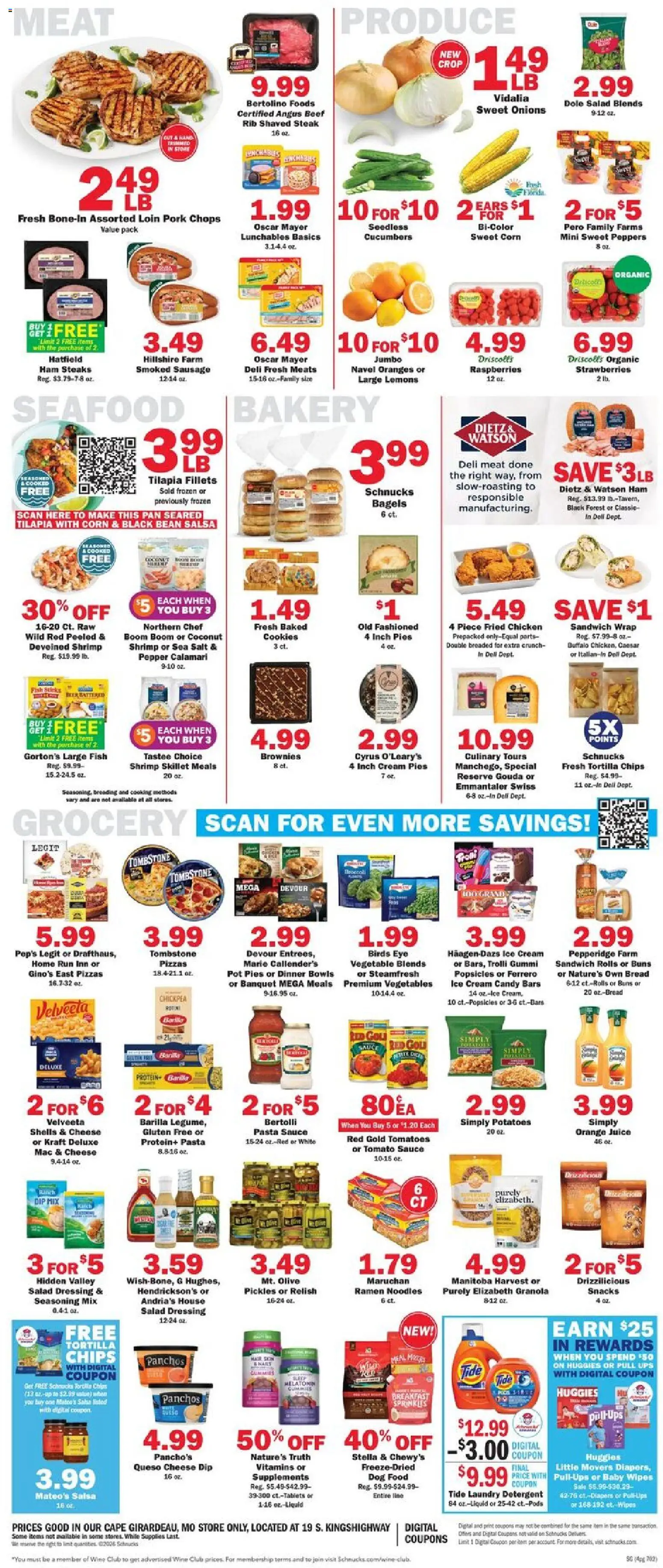 Schnucks Weekly Print Ad - MO - valid from 29.04.2026 | Page: 4 | Products: Pan, Noodles, Strawberries, UPS