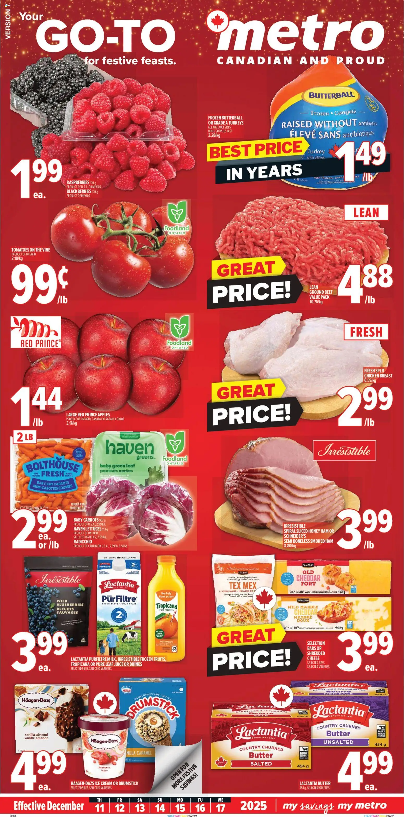 Metro flyer valid from 11.12.2025 | Page: 1 | Products: Beef, Cream, Juice, Tomatoes