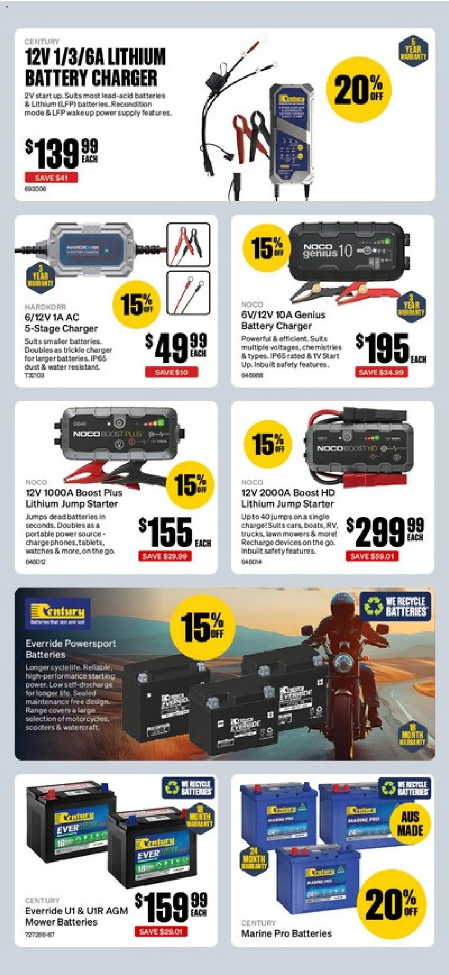 Supercheap Auto catalogue - valid from 22.04.2026 | Page: 14 | Products: Water, Batteries, Portable, Mower
