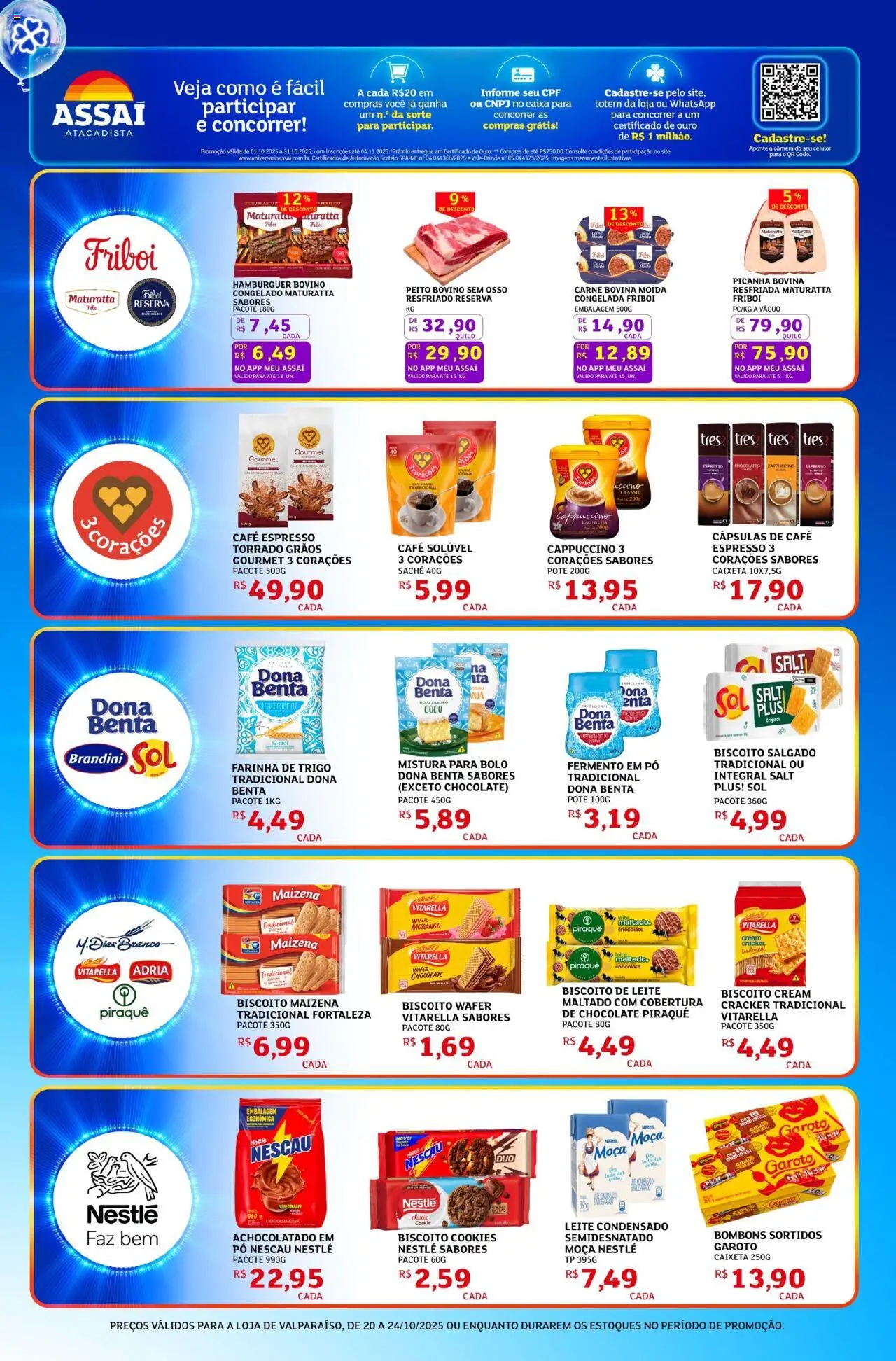 Assaí Atacadista Folheto - válido de 20.10.2025 | Página: 3 | Produtos: Caixa, Café, Carne, Leite condensado