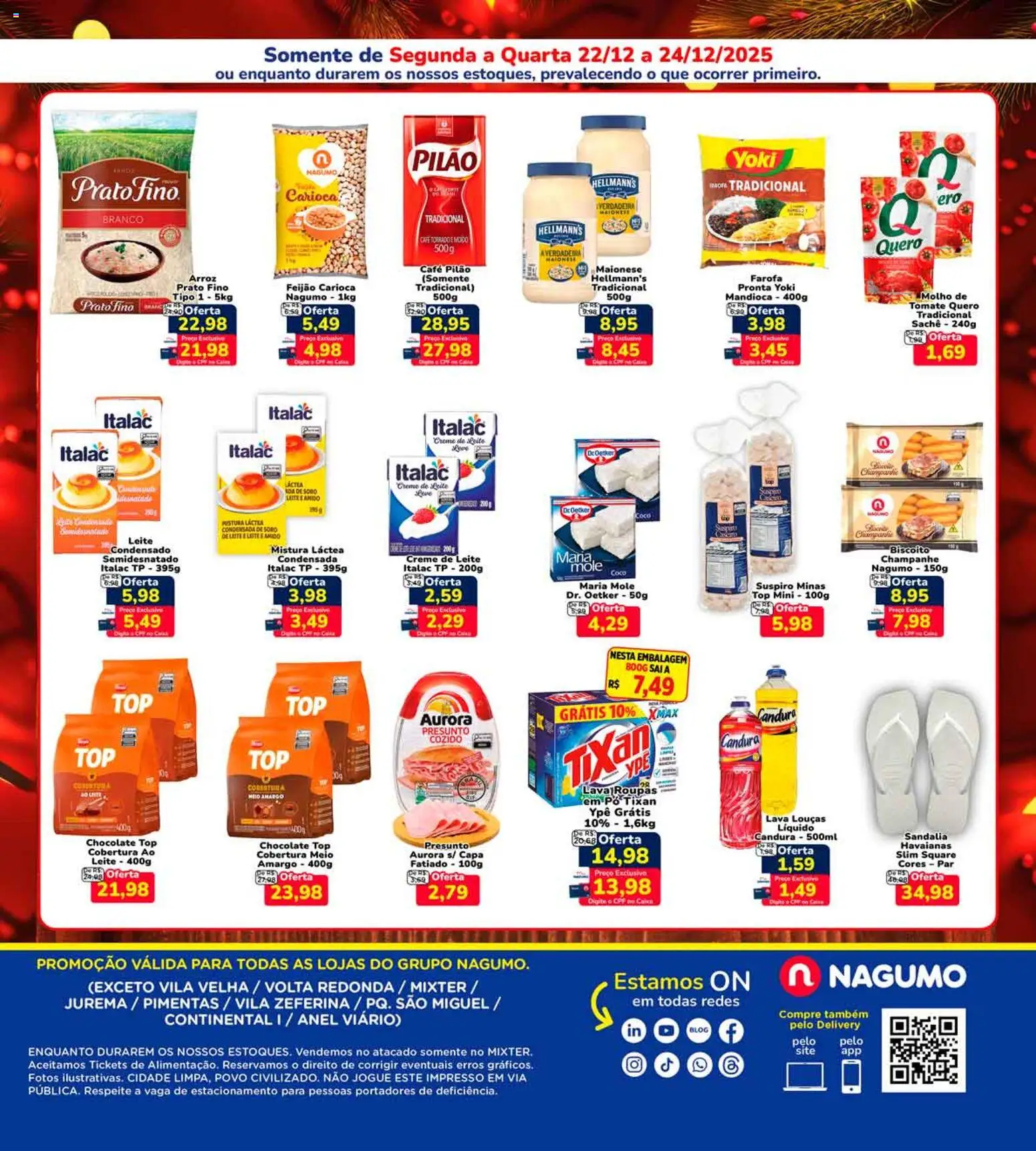 Nagumo Folheto - válido de 22.12.2025 | Página: 2 | Produtos: Mandioca, Biscoito, Creme, Creme de leite