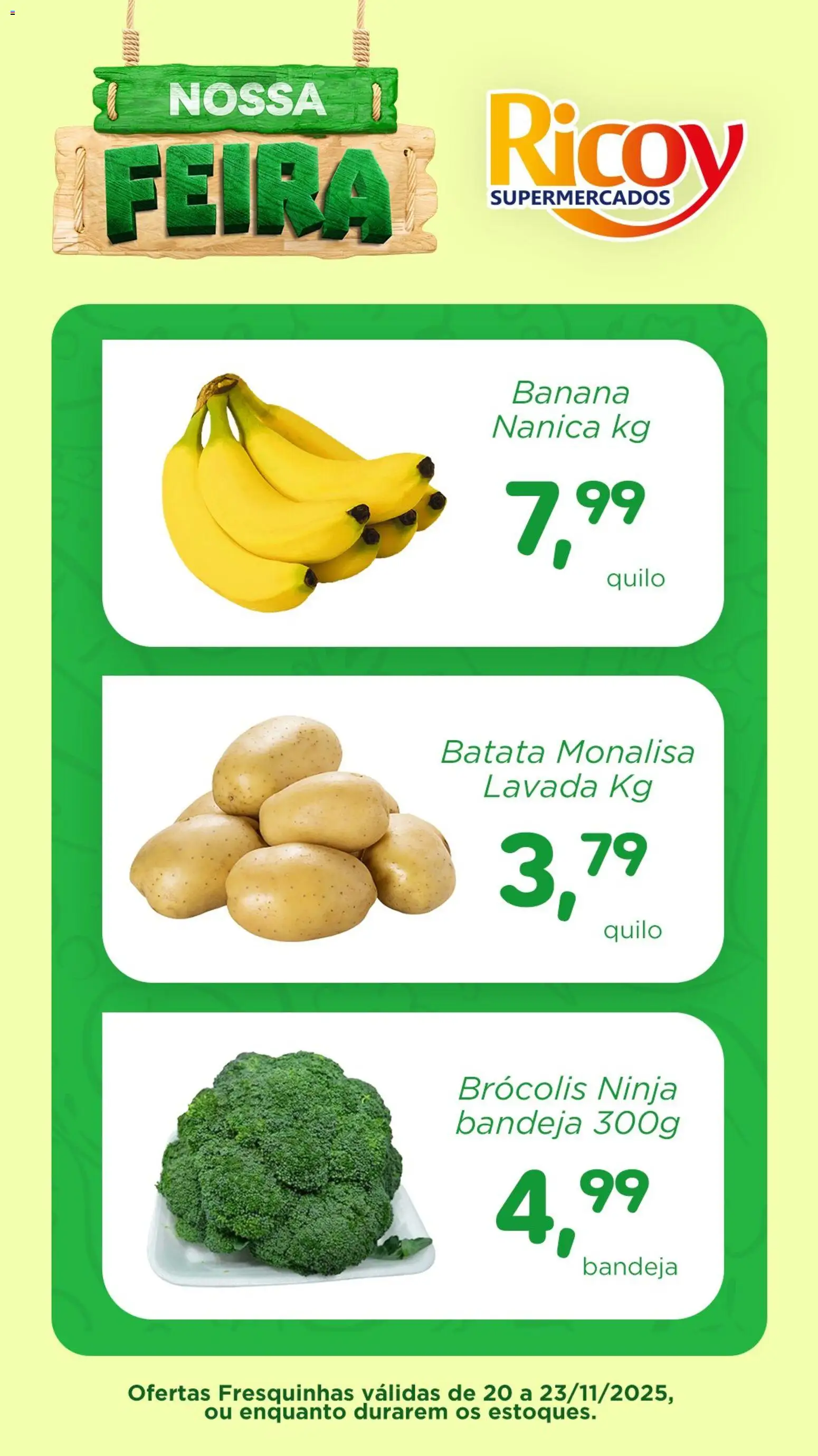 Ricoy Folheto - válido de 20.11.2025 | Página: 1 | Produtos: Bandeja, Brócolis, Batata