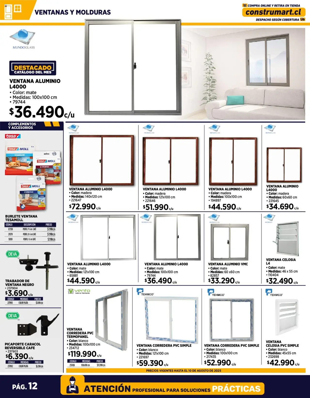 Construmart ofertas  │ válido desde el 01.08.2025 | Página: 12 | Productos: Burlete, Perfil, Mate, Café