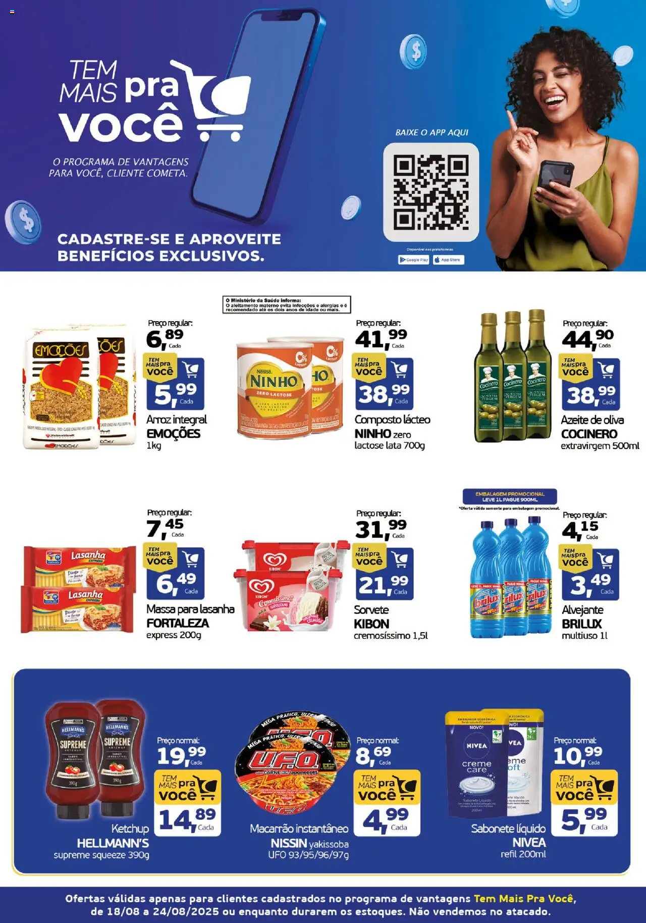 Cometa Supermercados Folheto - válido de 18.08.2025 | Página: 1 | Produtos: Alvejante, Creme, Sabonete, Sorvete