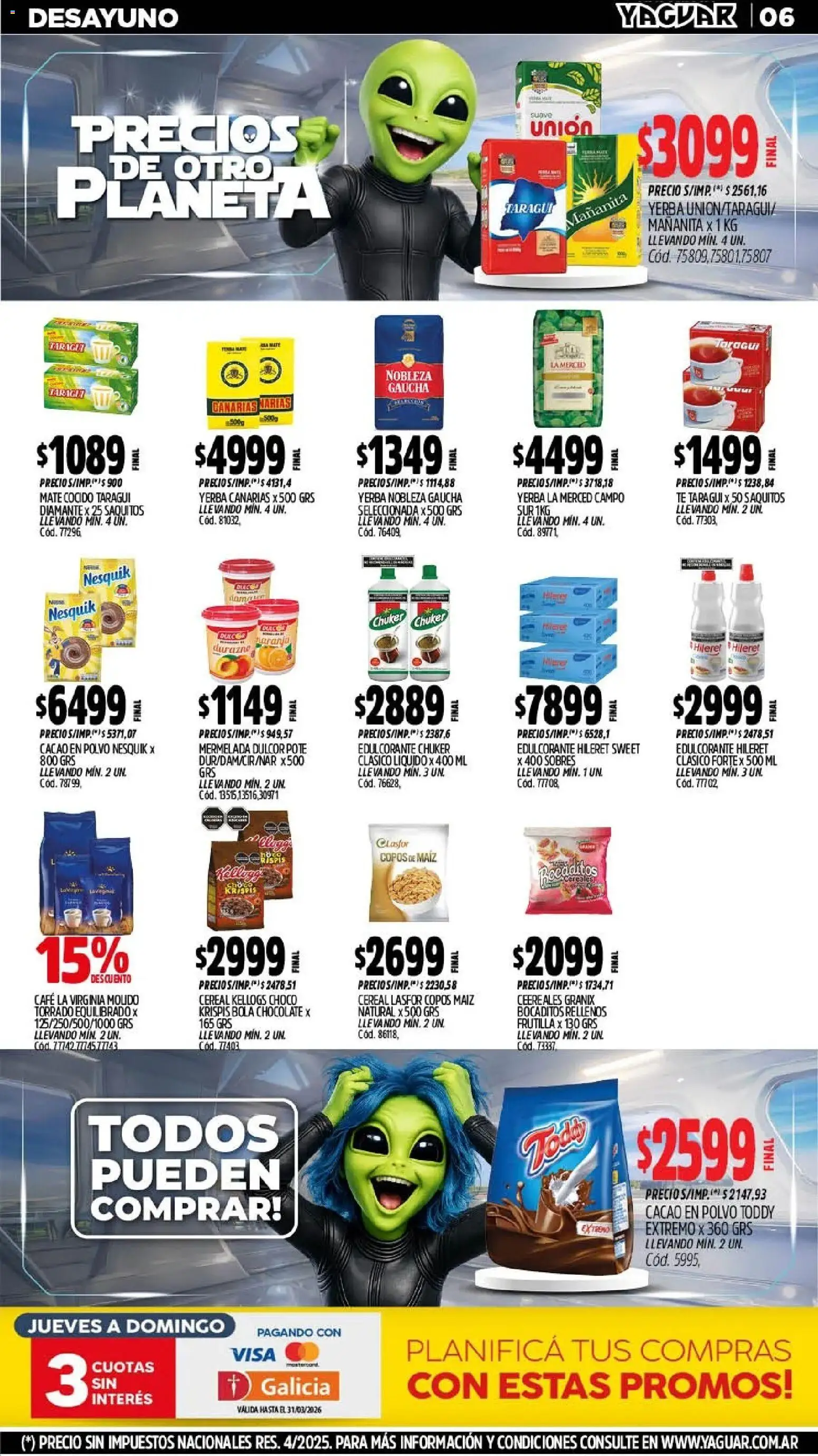 Yaguar - Oferta Semanal General Roca │ válido desde el 11.03.2026 | Página: 8 | Productos: Durazno, Edulcorante, Maiz, Chocolate