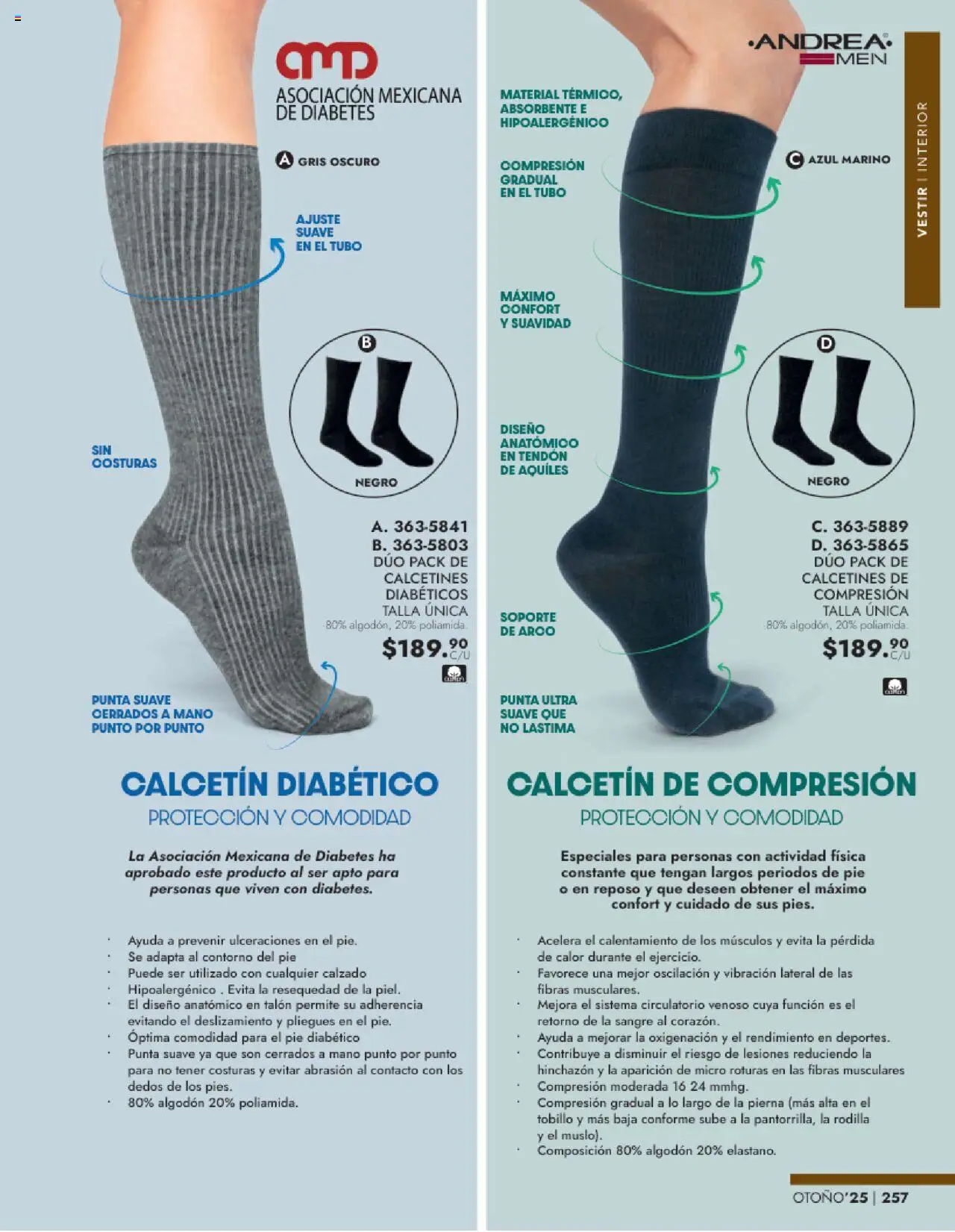 Nuevas ofertas de Andrea válidas en toda la República Mexicana desde el 24.08.2025. ¡Encuentra las mejores ofertas en Andrea - Catálogo Vestir Caballero! | Página: 95 | Productos: Contorno, Algodón
