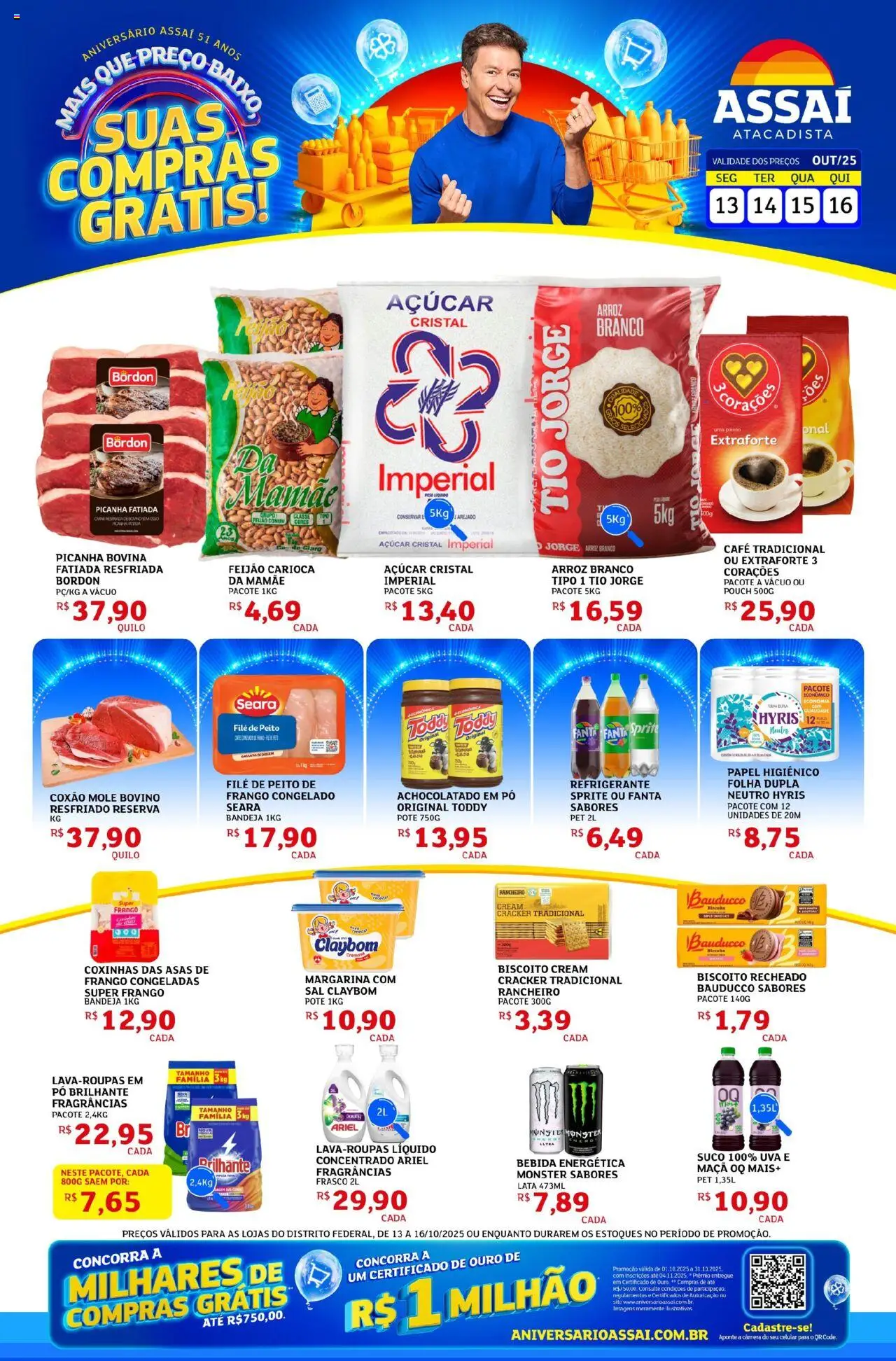 Assaí Atacadista Folheto - válido de 13.10.2025 | Página: 1 | Produtos: Arroz, Bebida, Bandeja, Câmera