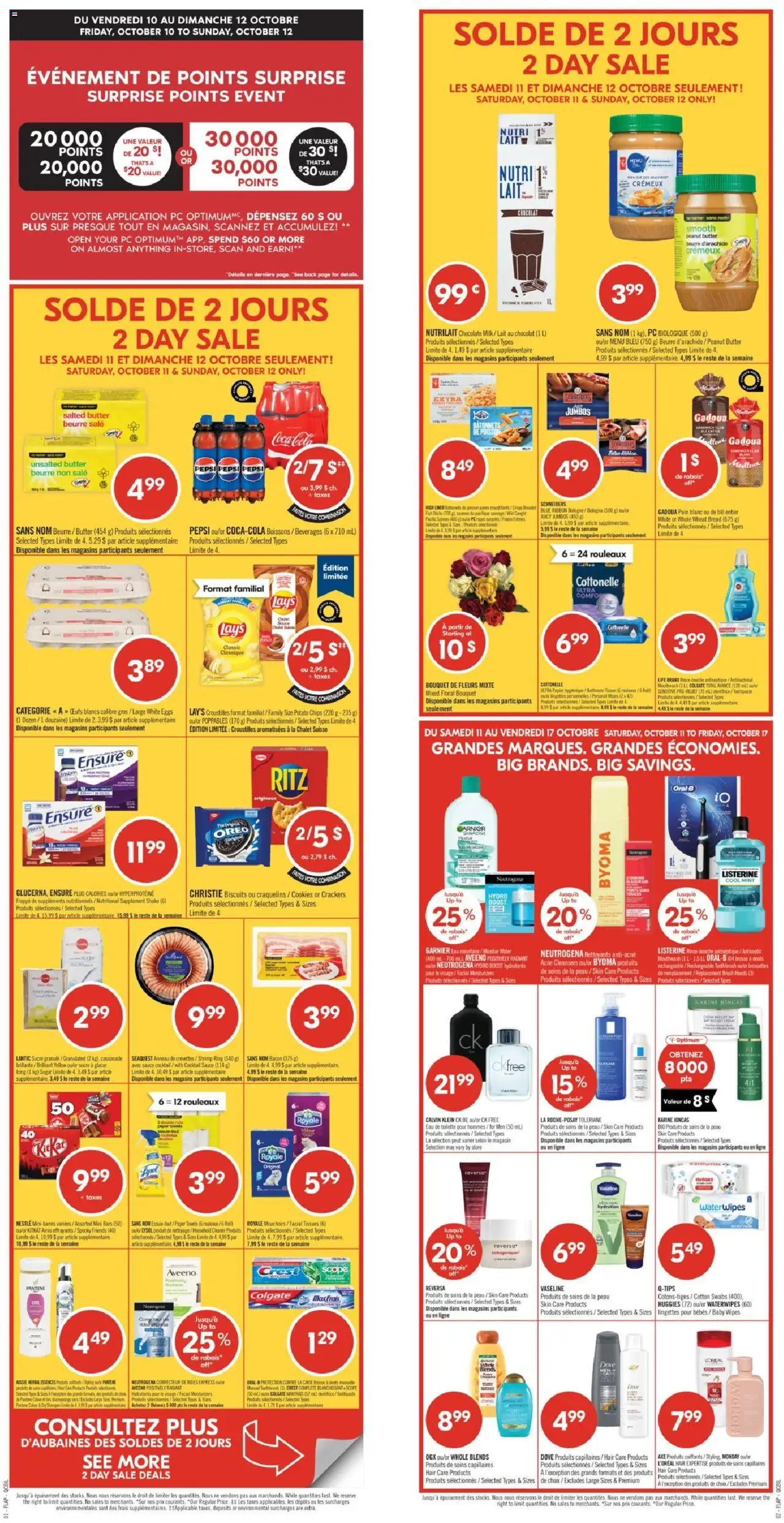 Pharmaprix flyer valid from 11.10.2025 | Page: 1 | Products: Cookies, Shampoo, Toothpaste, Butter