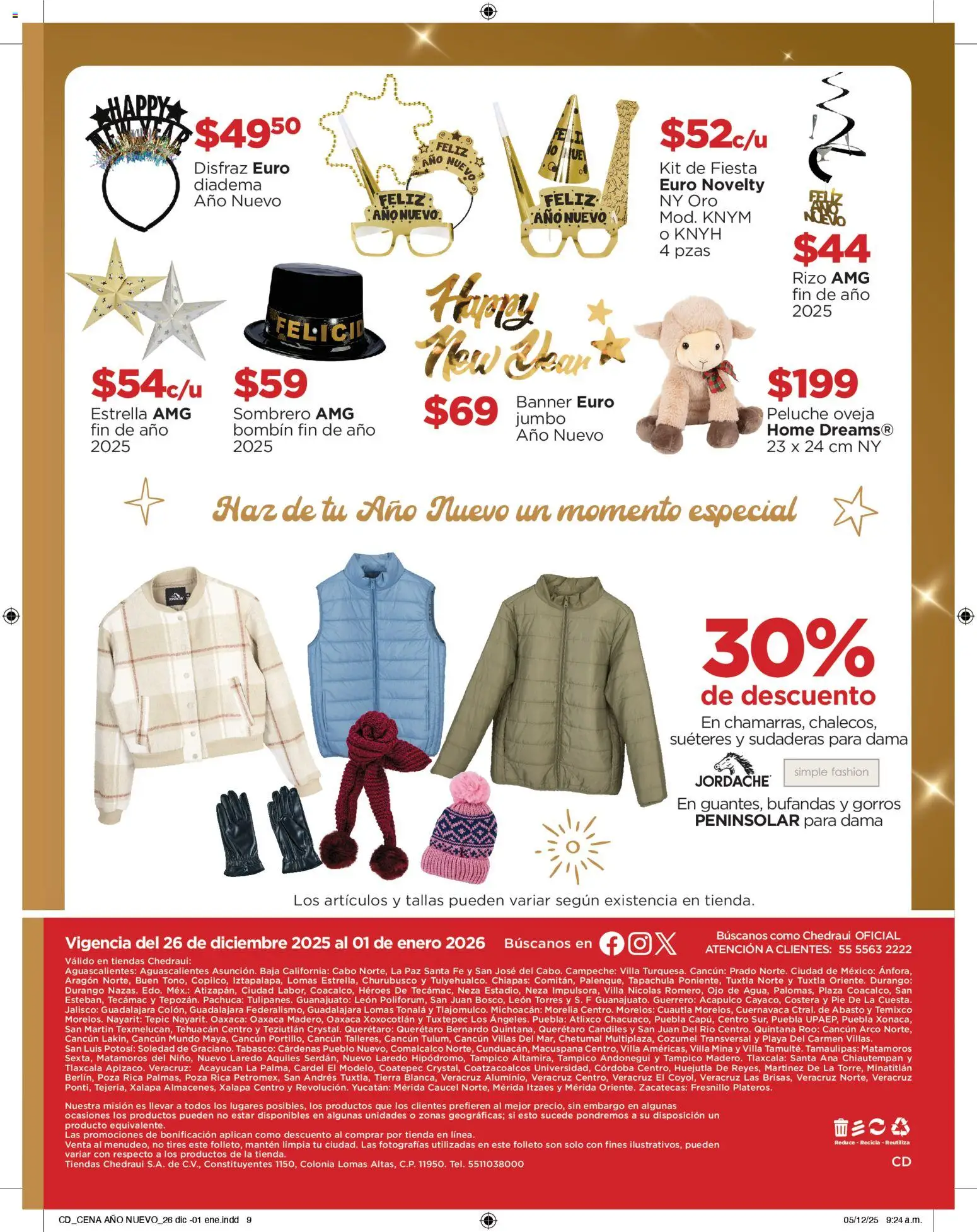 Nuevas ofertas de Chedraui válidas en toda la República Mexicana desde el 26.12.2025. ¡Encuentra las mejores ofertas en Chedraui folleto Delicias! | Página: 9 | Productos: Sombrero