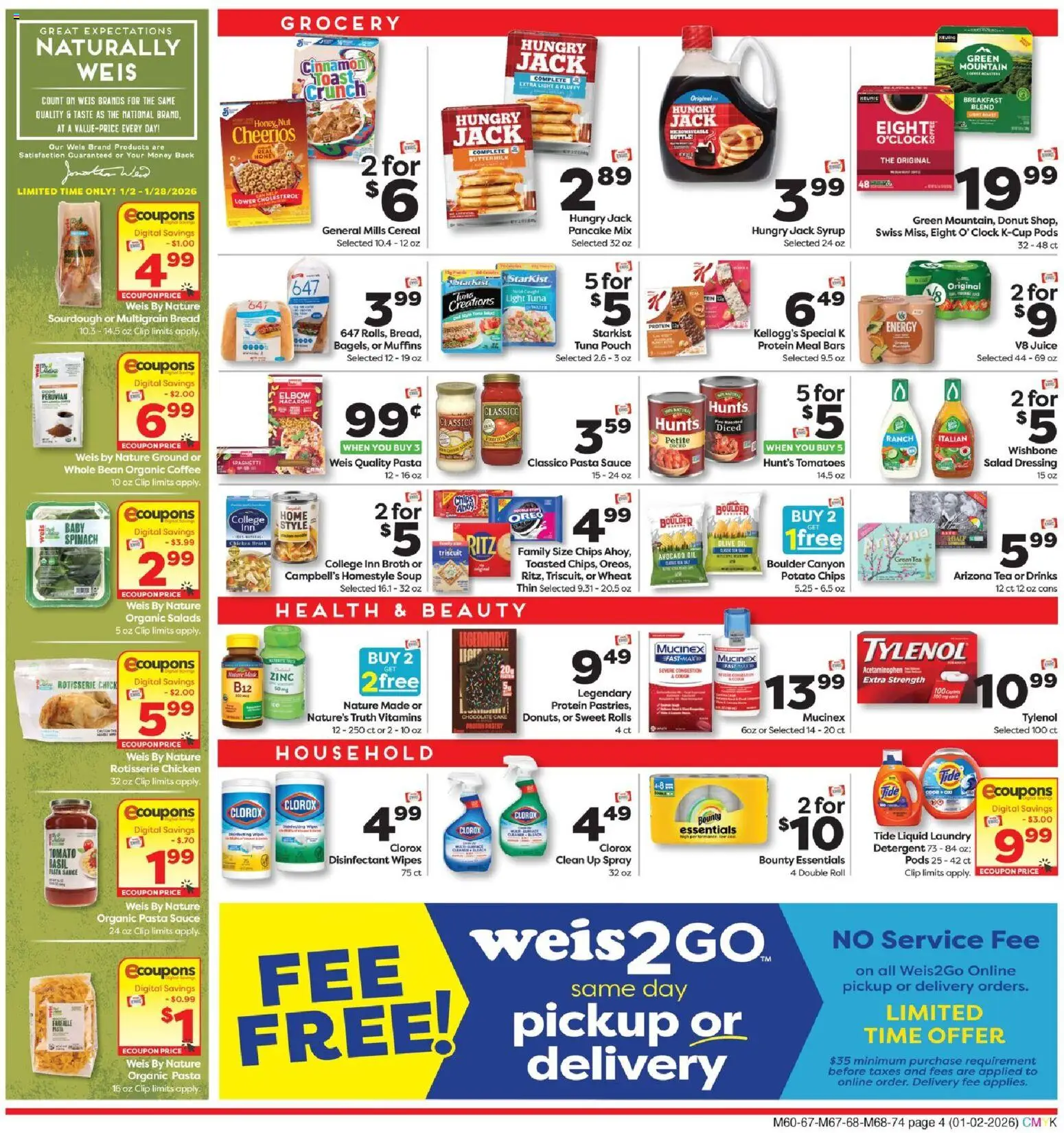 Weis Weekly Circular - DE - valid from 02.01.2026 | Page: 4 | Products: Green Tea, Tomatoes, Salad, Sauce