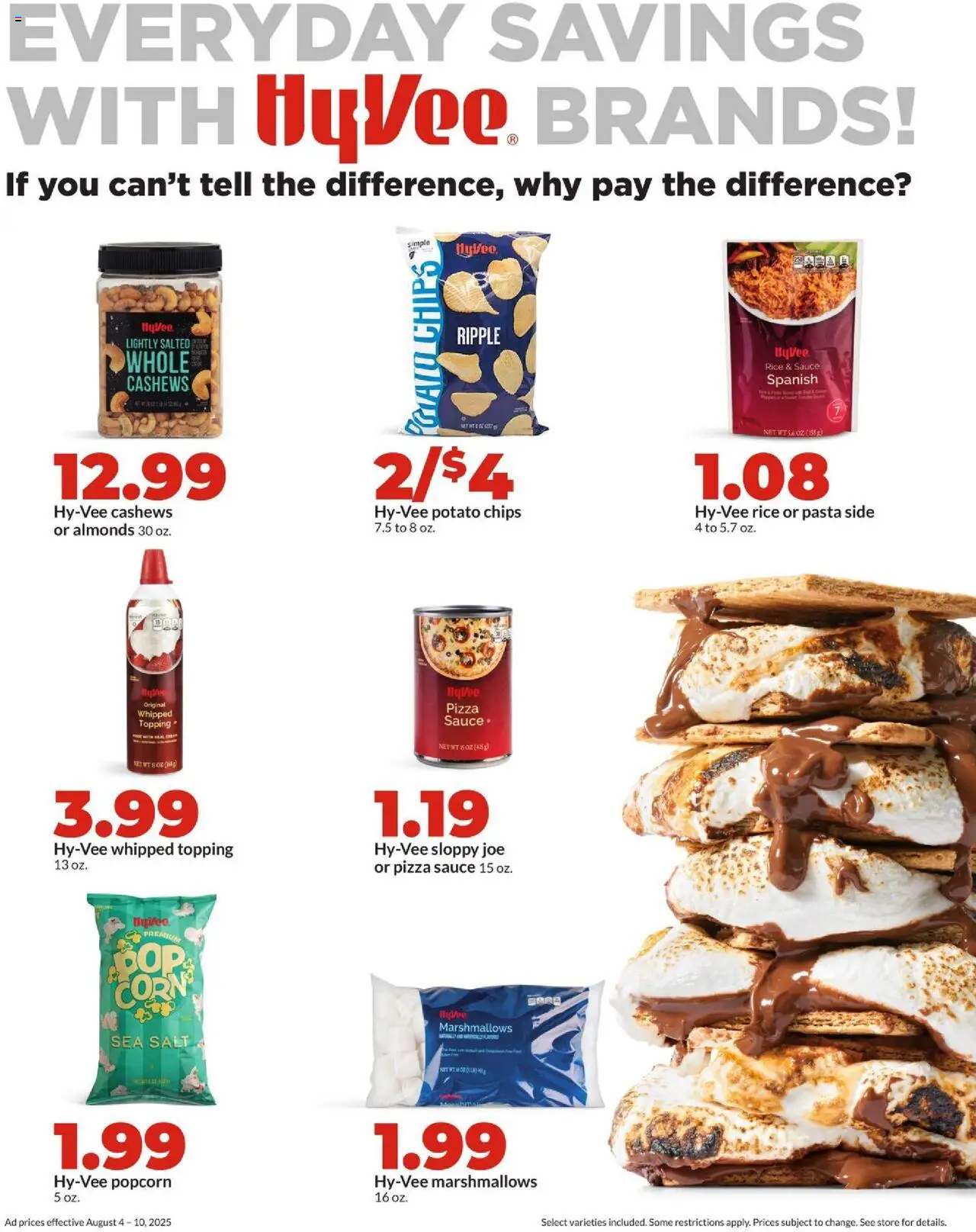 HyVee Weekly Ad - valid from 04.08.2025 | Page: 16 | Products: Rice, Pasta, Chips, Salt