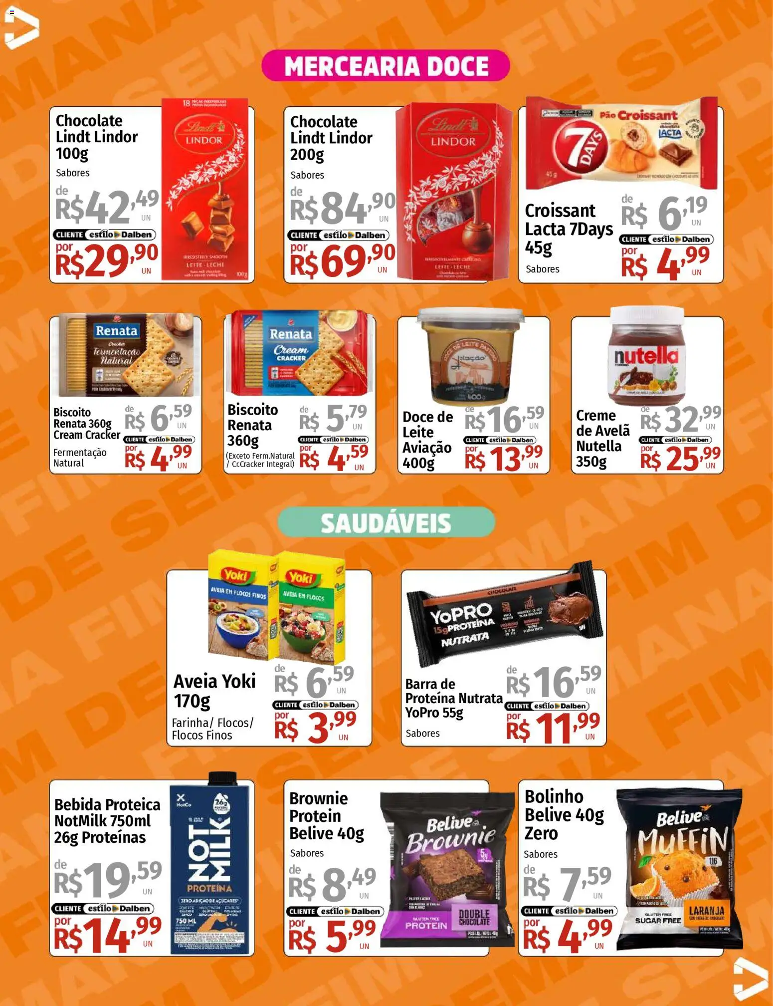 Supermercado Dalben Folheto - válido de 24.10.2025 | Página: 6 | Produtos: Leite, Creme, Flocos, Cream cracker