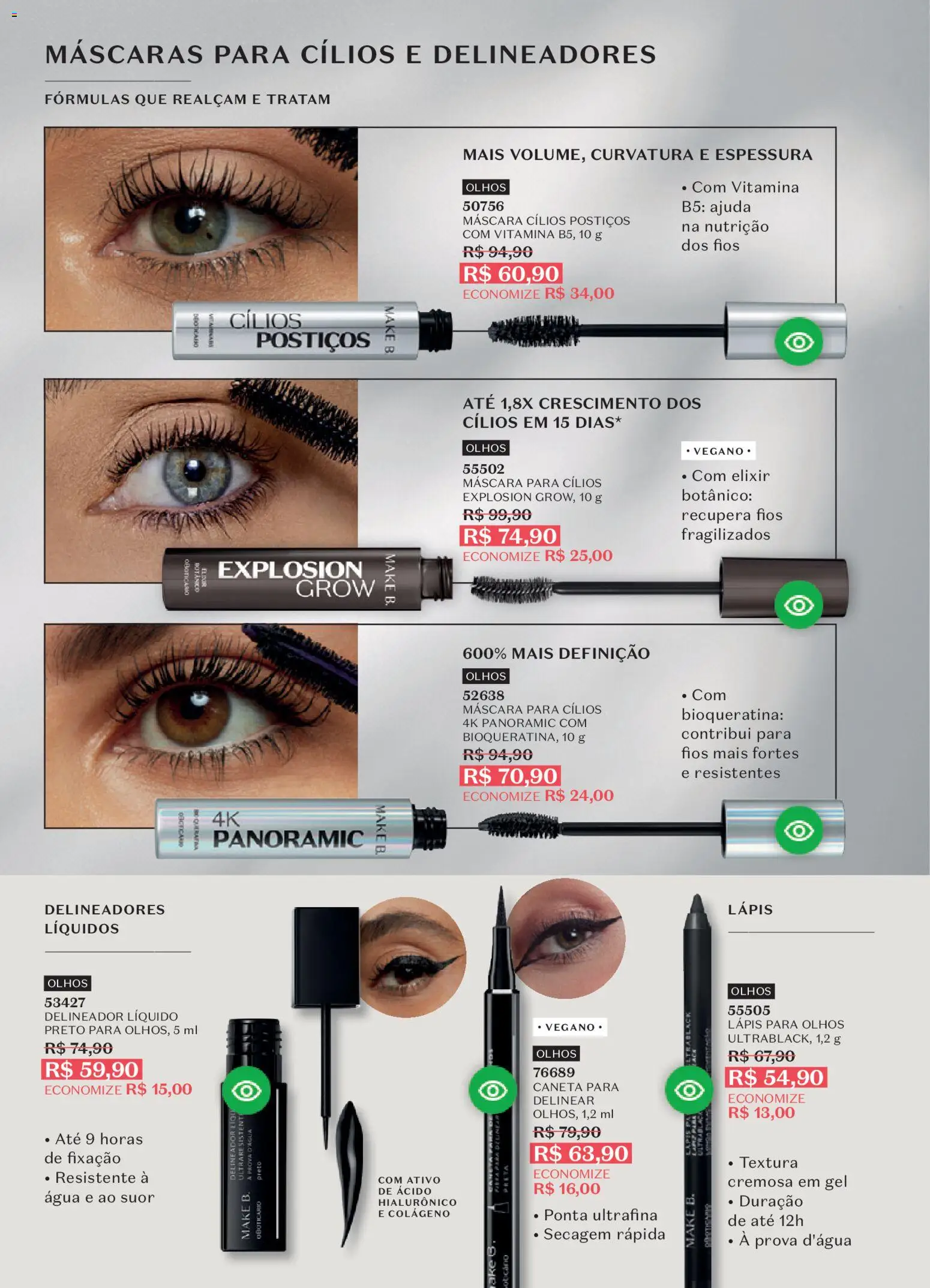 O Boticário Folheto - válido de 09.02.2026 | Página: 122 | Produtos: Máscara para cílios, Lápis, Caneta, Pá