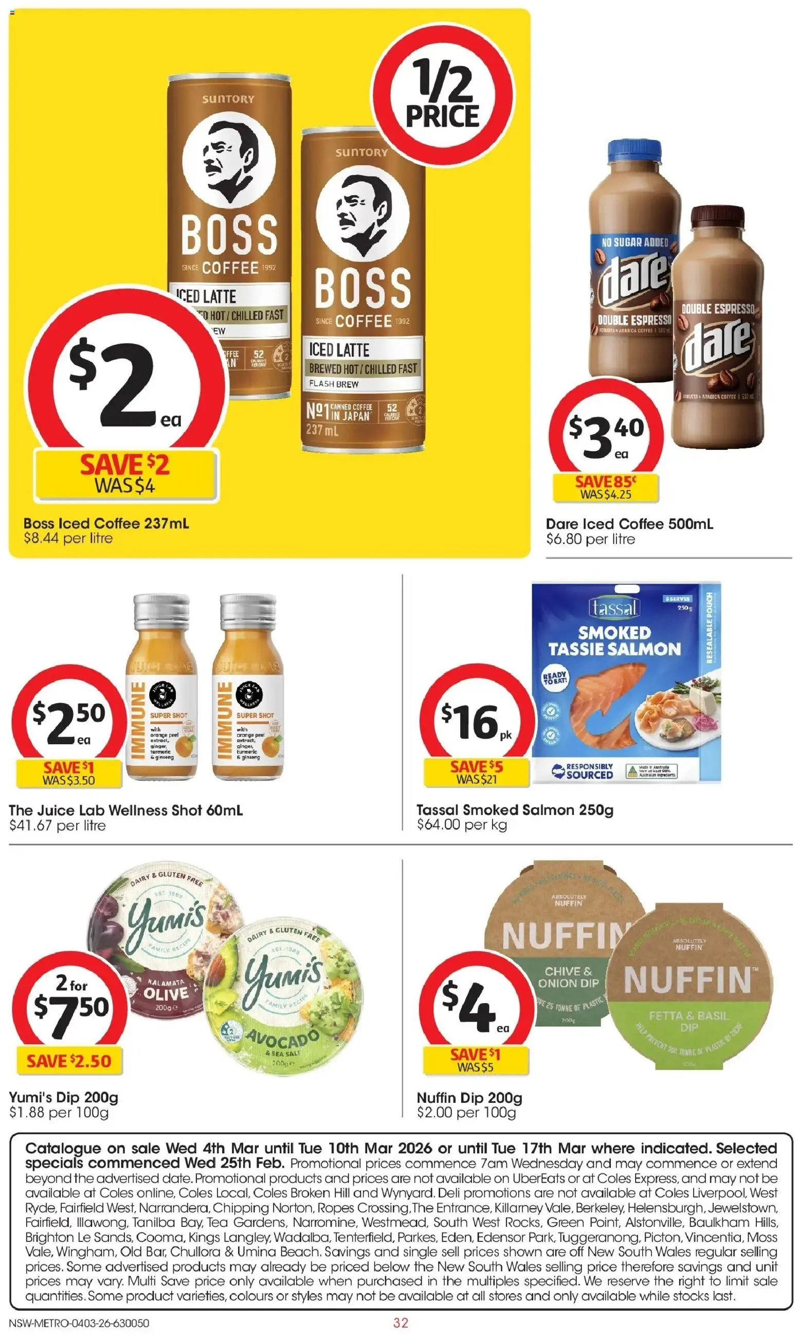 Coles catalogue - valid from 04.03.2026 | Page: 32 | Products: Dairy, Coffee, Juice, Avocado