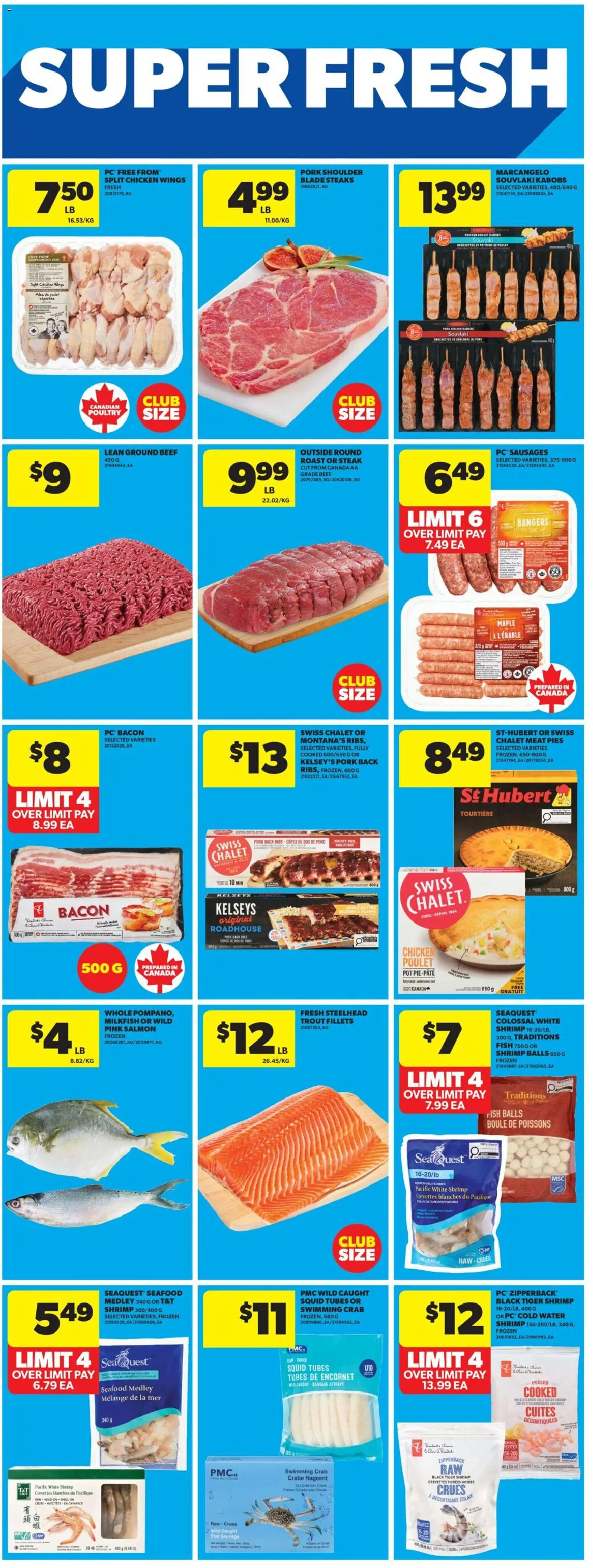 Real Canadian Superstore flyer valid from 26.03.2026 | Page: 22 | Products: Fish, Beef, Chicken wings, Pork
