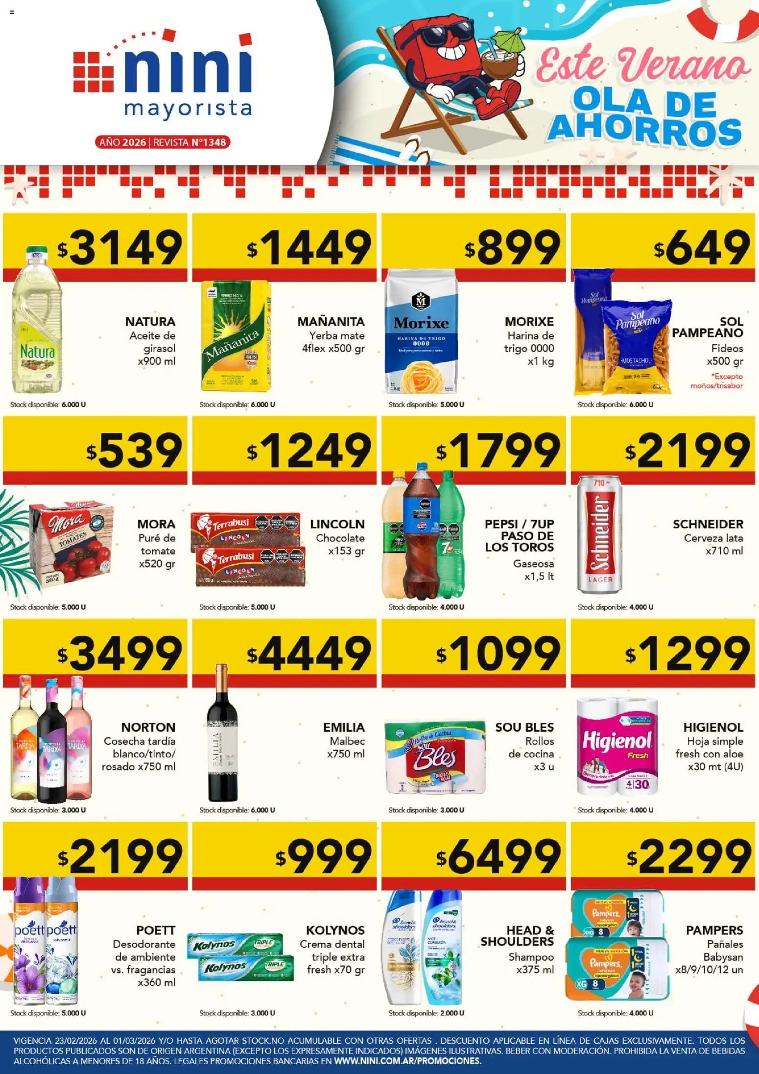 NINI Mayorista - Ofertas │ válido desde el 23.02.2026 | Página: 1 | Productos: Cocina, Shampoo, Gaseosa, Pañales