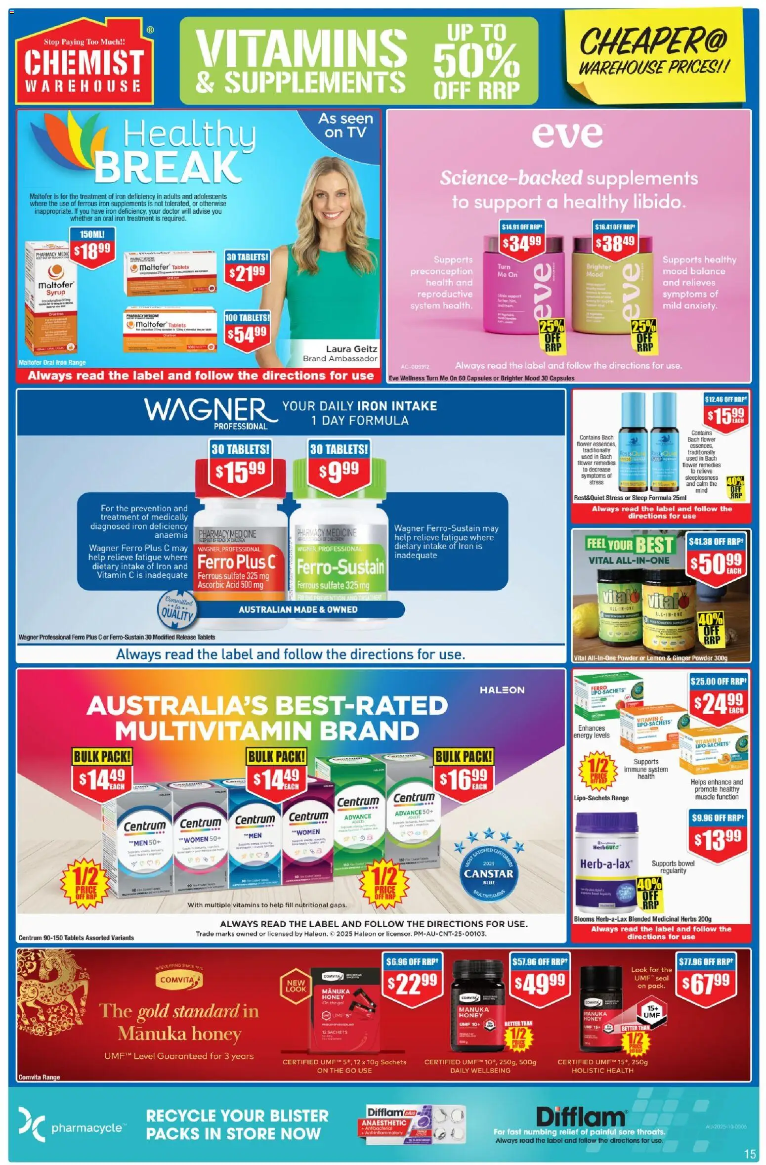 Chemist Warehouse catalogue - valid from 29.01.2026 | Page: 15 | Products: Powder, Lemon, Iron, Vitamin