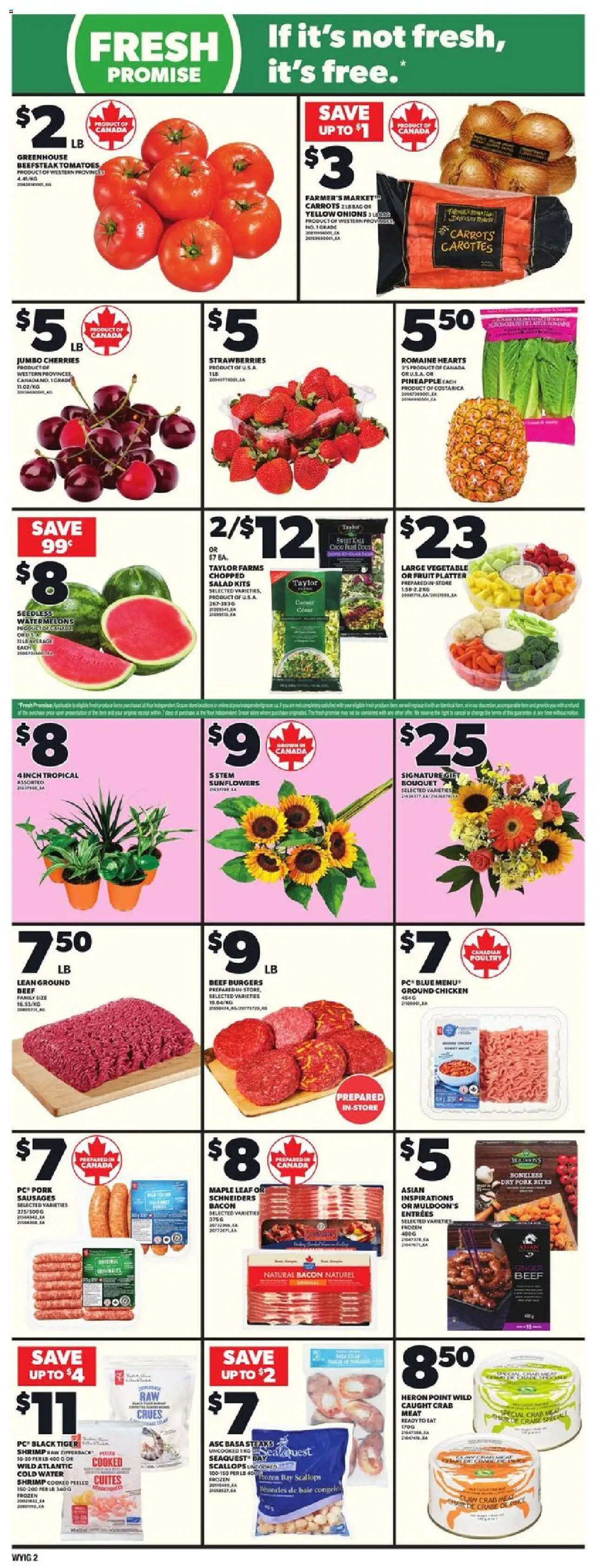 Loblaws flyer valid from 21.08.2025 | Page: 6 | Products: Beef, Pineapple, Strawberries, PC