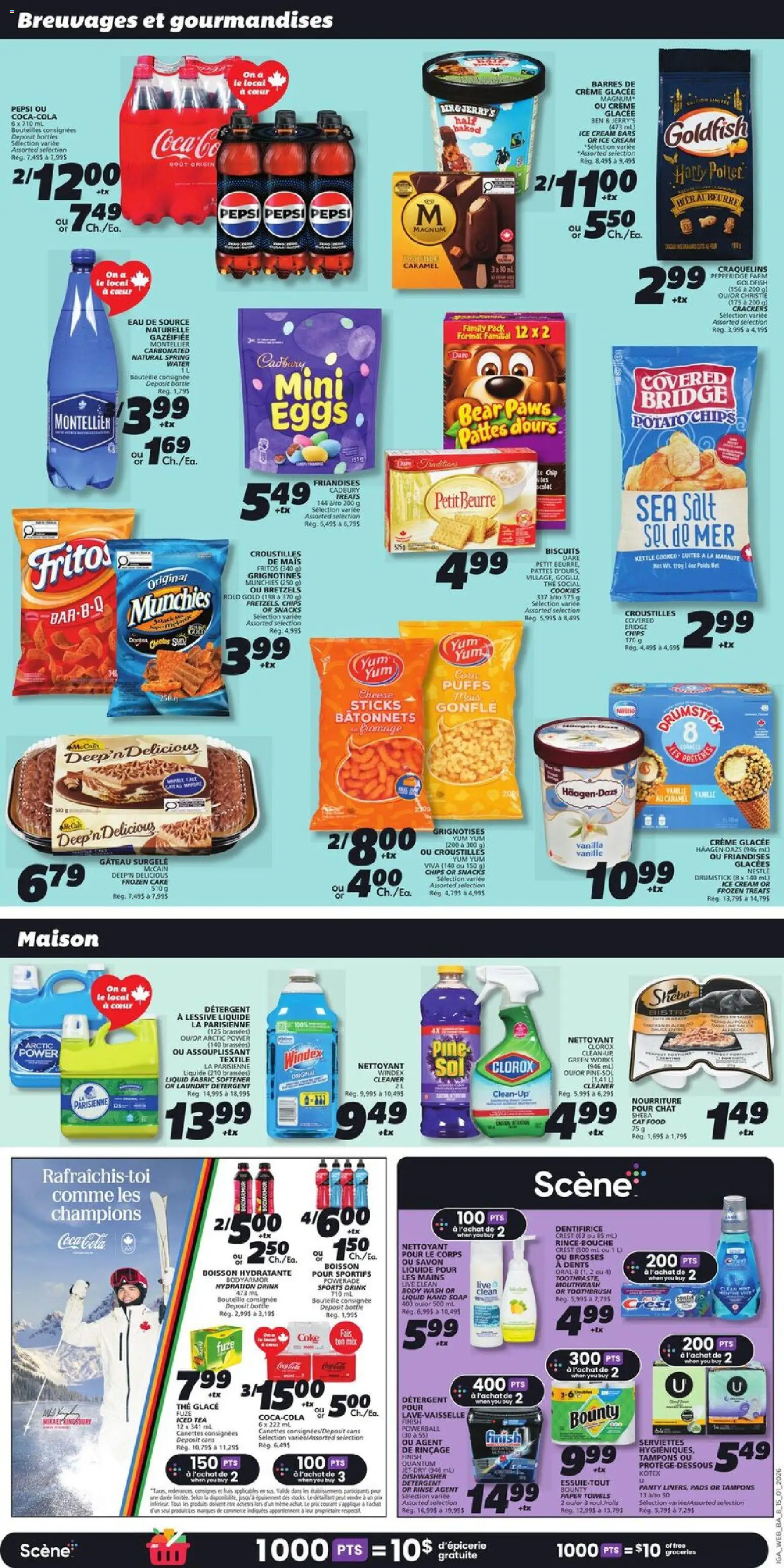 IGA flyer valid from 15.01.2026 | Page: 10 | Products: Chips, Dishwasher, Body wash, Cheese