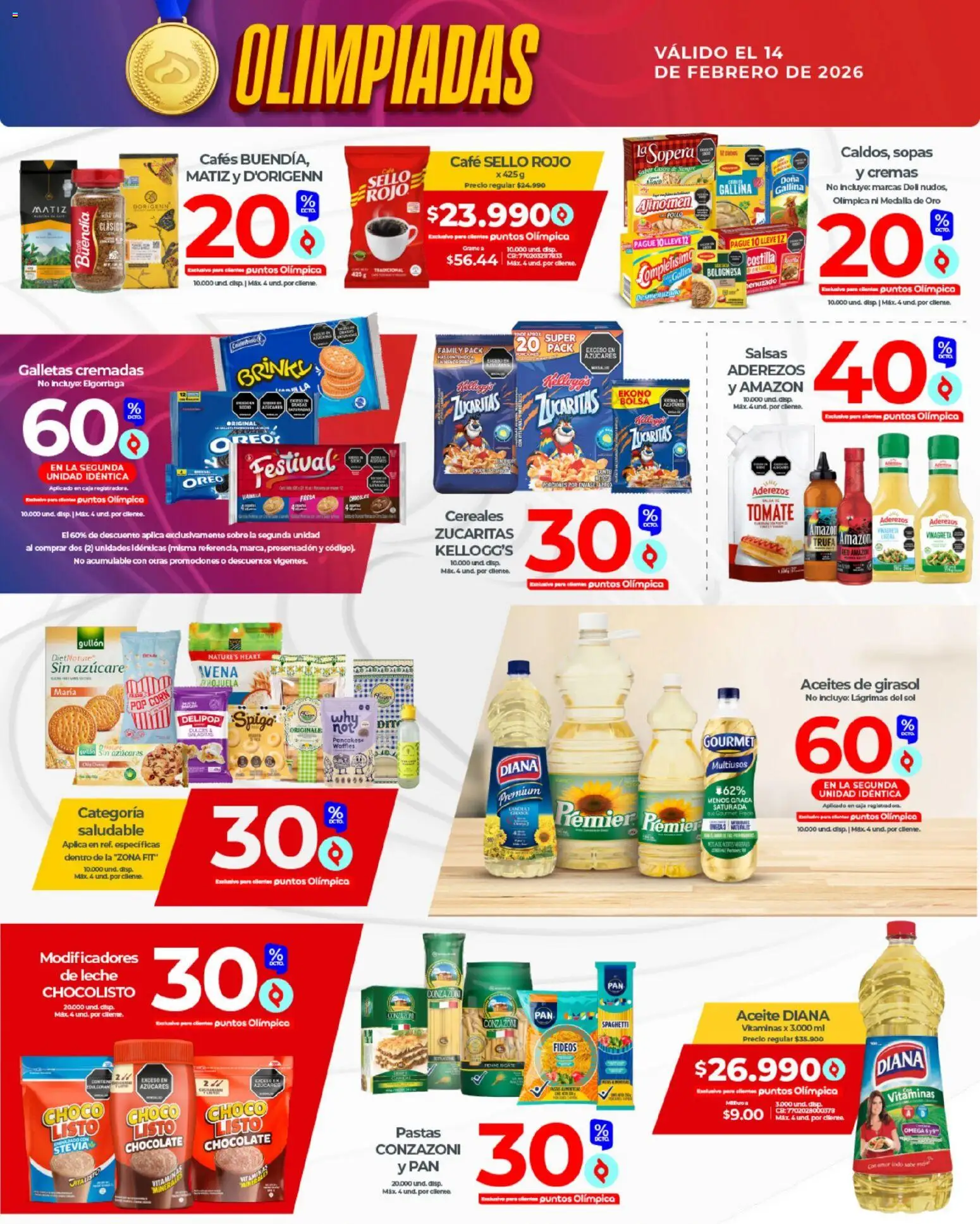 Olímpica revista - valida desde el 14.02.2026 | Página: 6 | Productos: Galletas, Bolsa, Sobre, Chocolate