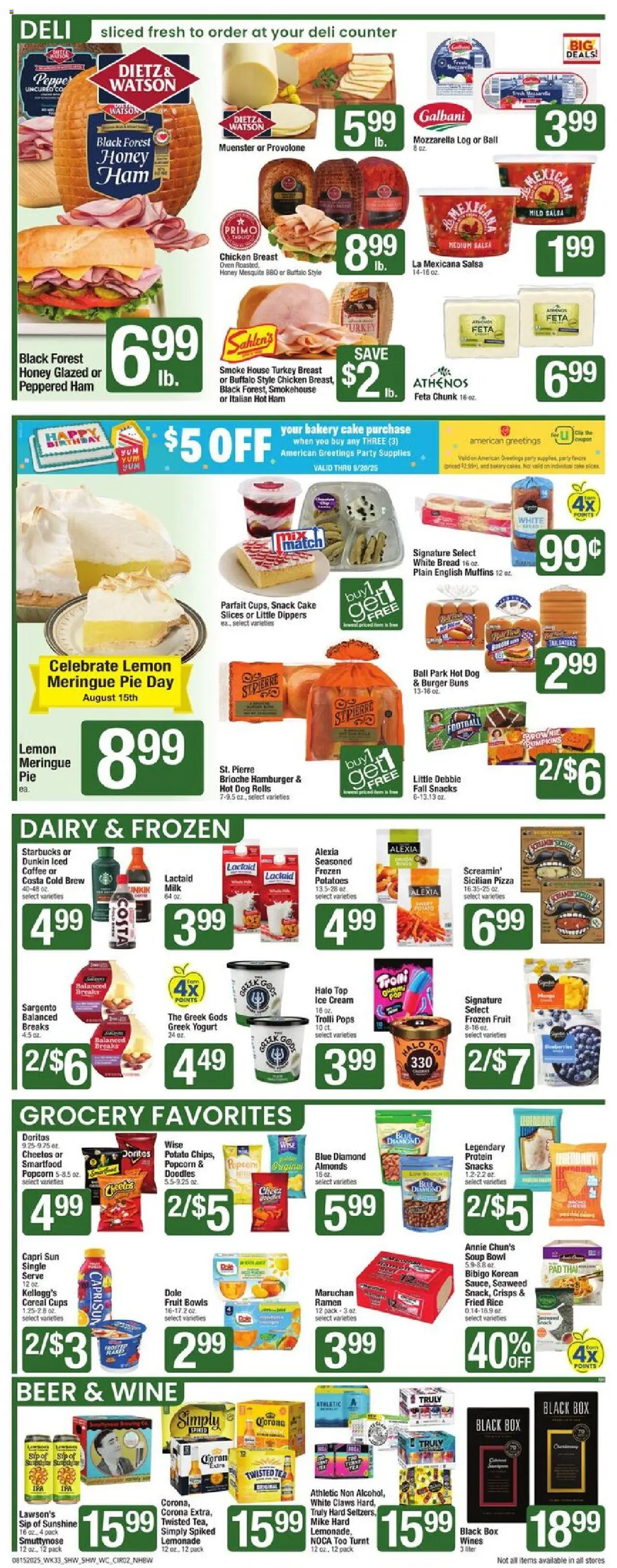 Shaw's Weekly Ad - NH - valid from 15.08.2025 | Page: 2 | Products: Bakery, Yogurt, Wine, Potatoes