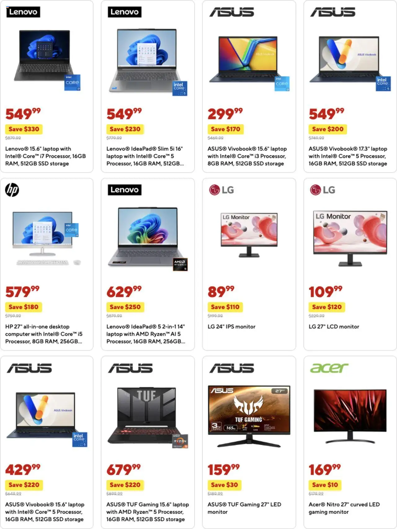 Staples Weekly Ad - valid from 21.09.2025 | Page: 6 | Products: Monitor, Computer, Laptop, SSD