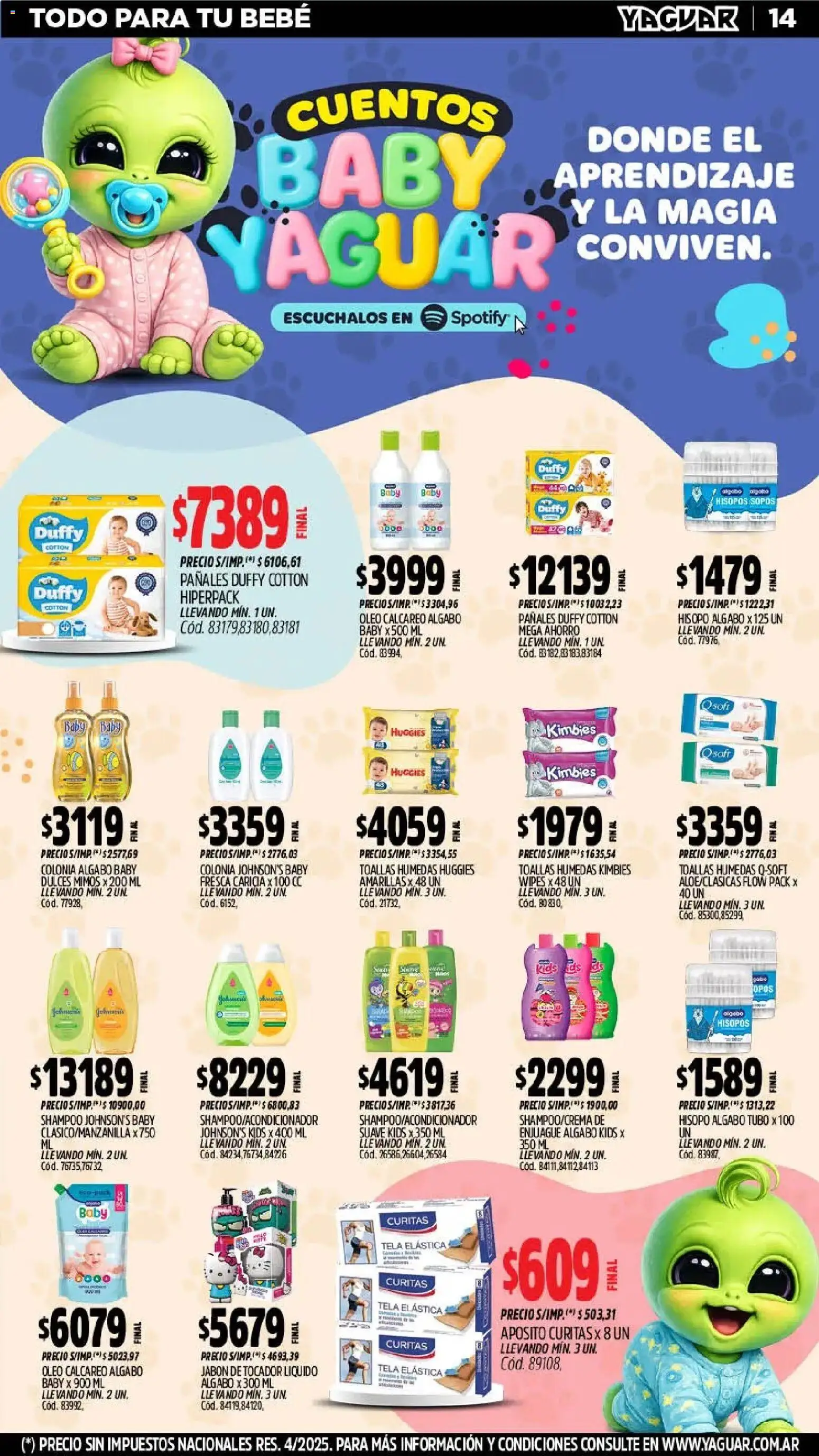 Yaguar - Oferta Semanal Mendoza │ válido desde el 02.03.2026 | Página: 14 | Productos: Toallas, Shampoo, Jabón, Pañales