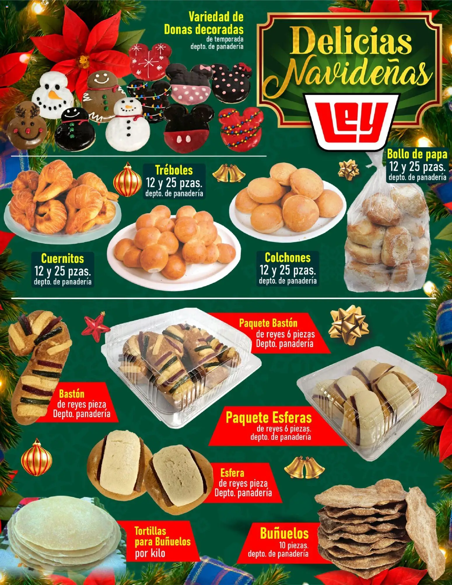 Nuevas ofertas de Casa Ley válidas en toda la República Mexicana desde el 19.12.2025. ¡Encuentra las mejores ofertas en Casa Ley folleto Delicias Navideñas! | Página: 13 | Productos: Papa, Panadería