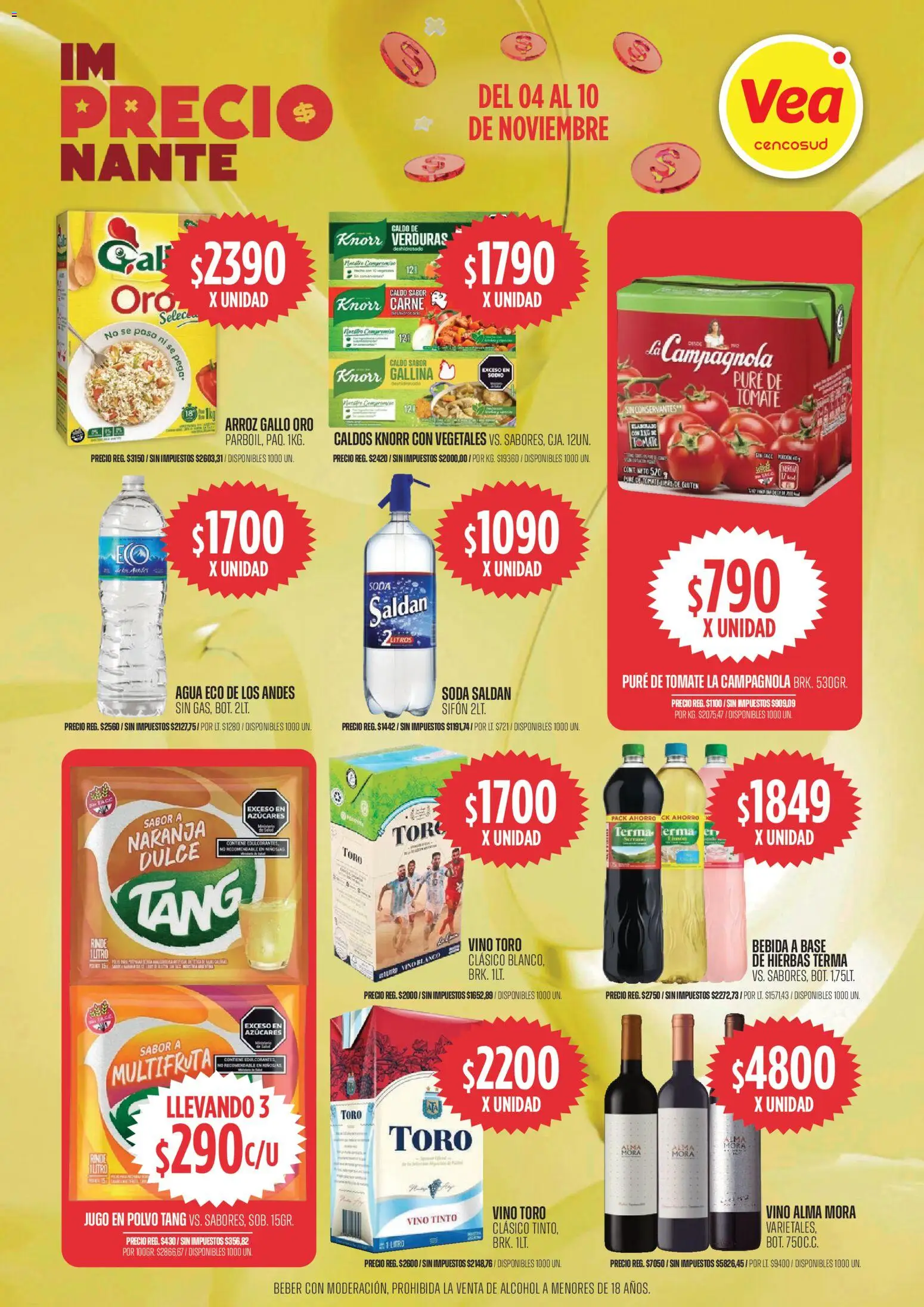 Vea - Ofertas | Córdoba │ válido desde el 04.11.2025 | Página: 3 | Productos: Polvo, Agua, Jugo, Vino