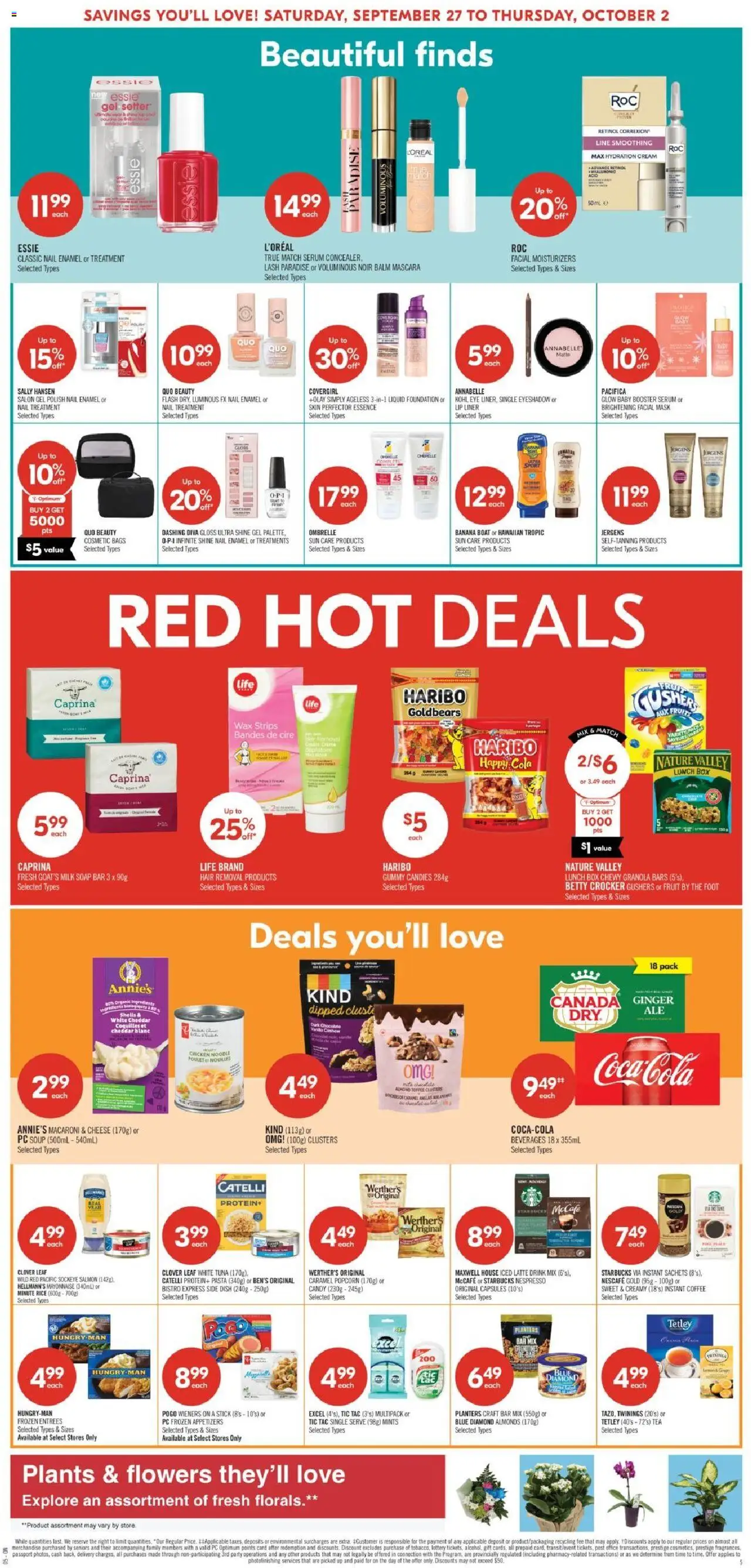 Shoppers flyer valid from 27.09.2025 | Page: 7 | Products: Candies, Cheese, Chocolate, Chicken