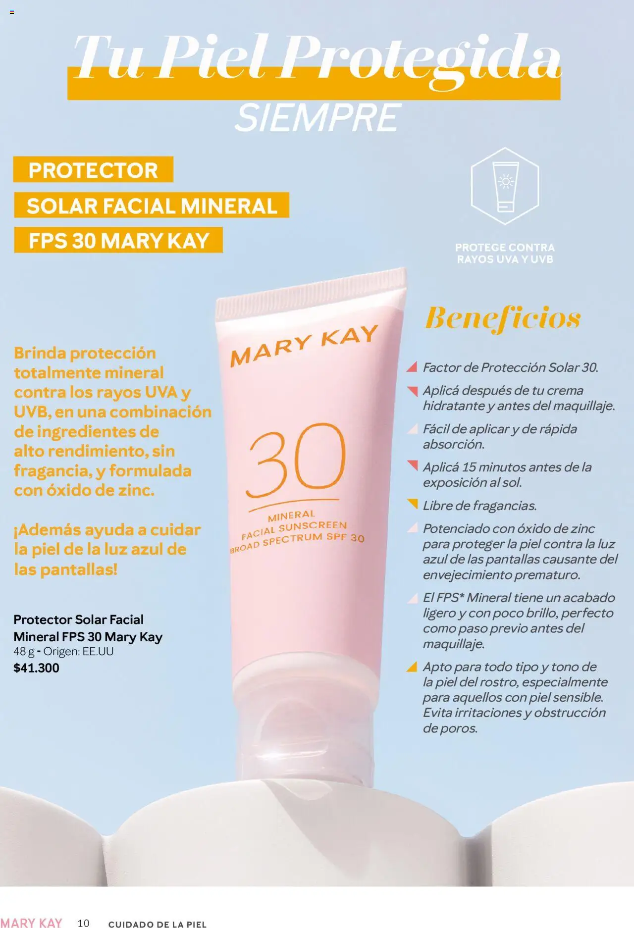 Mary Kay catálogo │ válido desde el 04.04.2025 | Página: 10 | Productos: Protector solar, Pantallas, Uva, Crema