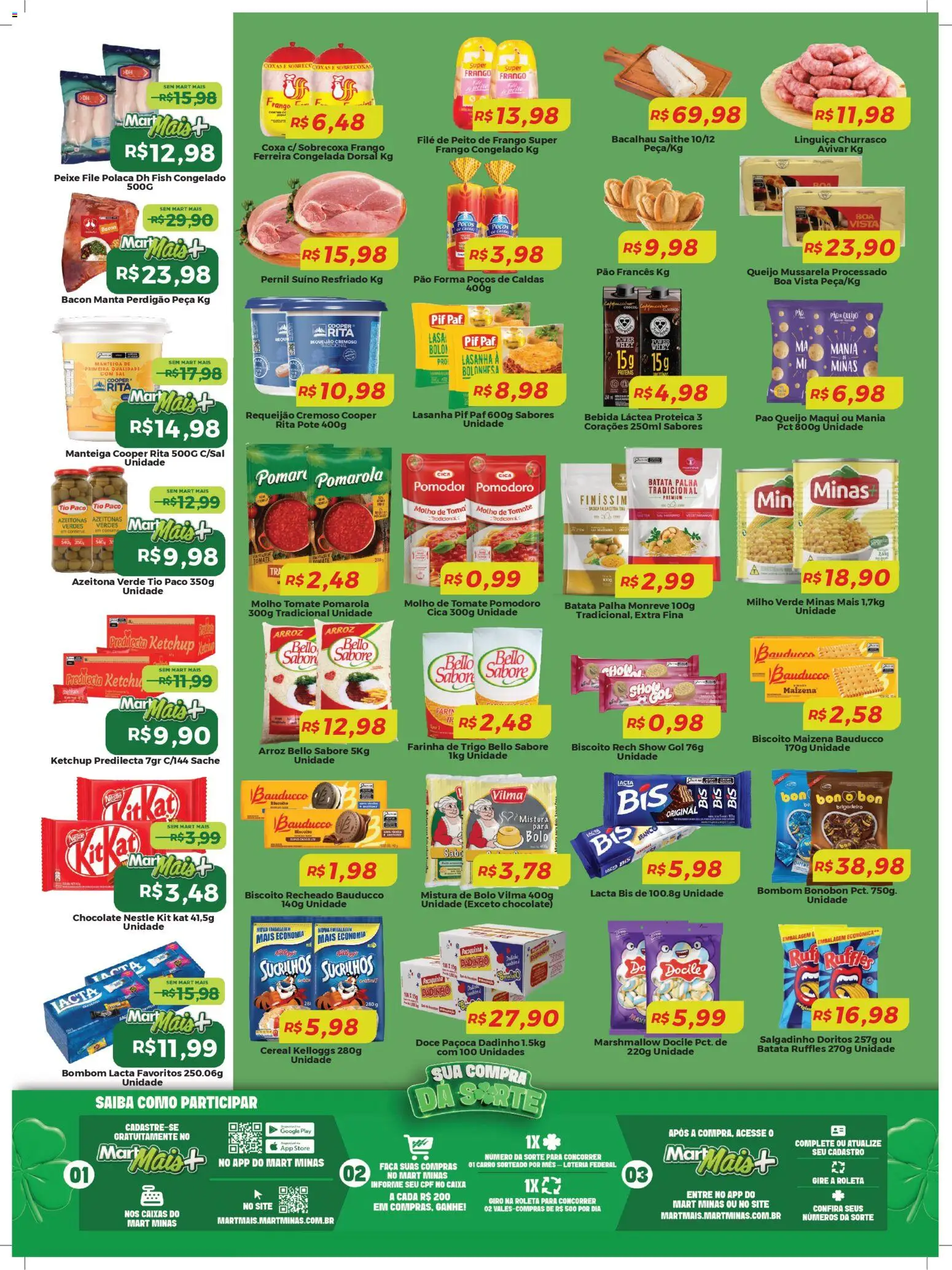 Mart Minas Folheto - válido de 19.03.2026 | Página: 2 | Produtos: Biscoito, Milho verde, Faca, Requeijão