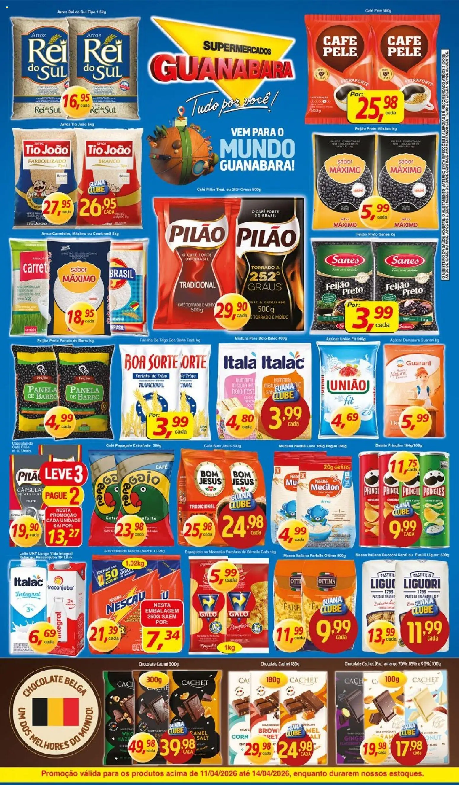 Supermercados Guanabara Folheto - válido de 11.04.2026 | Página: 2 | Produtos: Feijão, Arroz, Massa, Mucilon