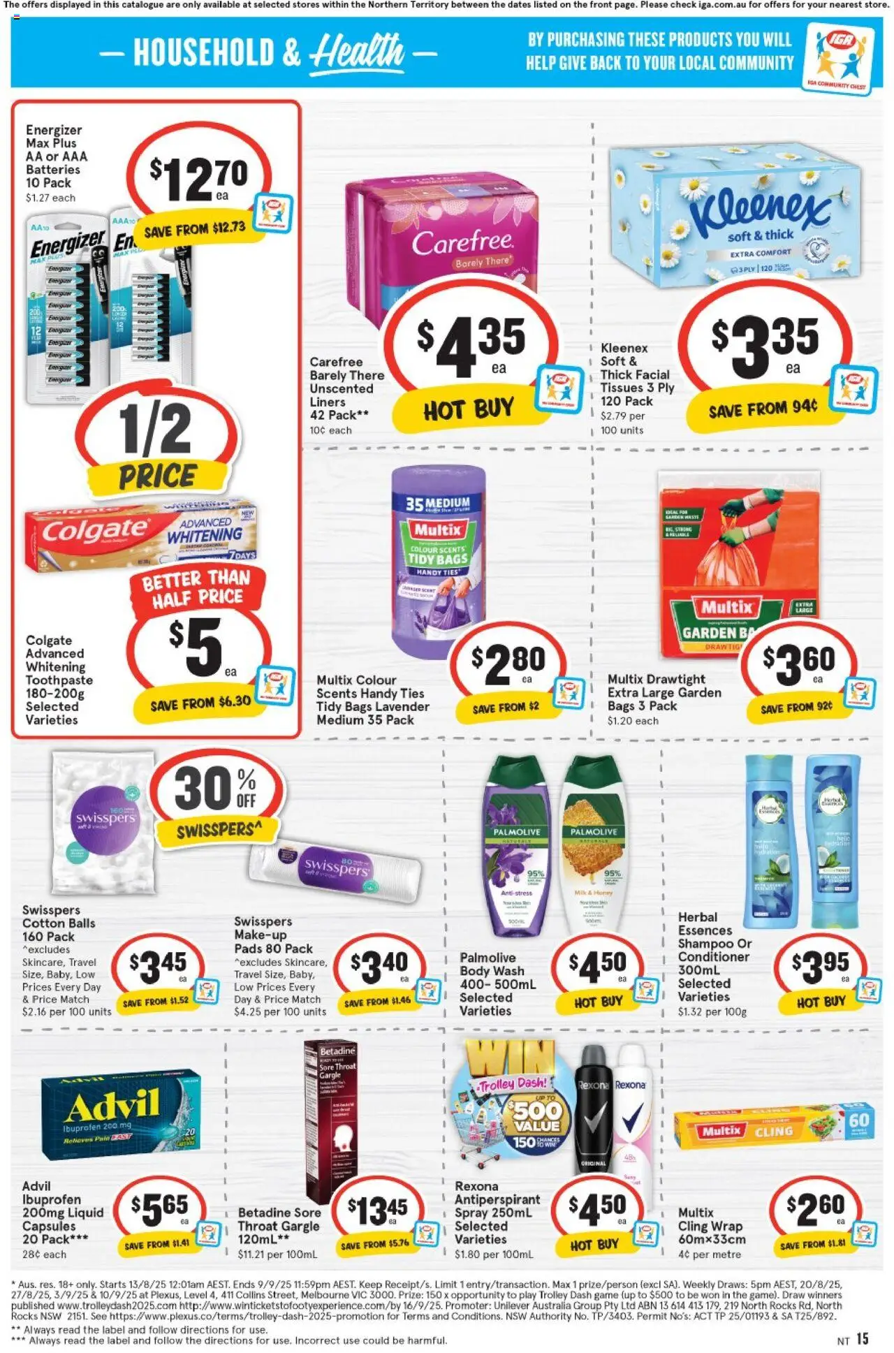 IGA catalogue - valid from 13.08.2025 | Page: 15 | Products: Makeup, Antiperspirant, Trolley, Herbal