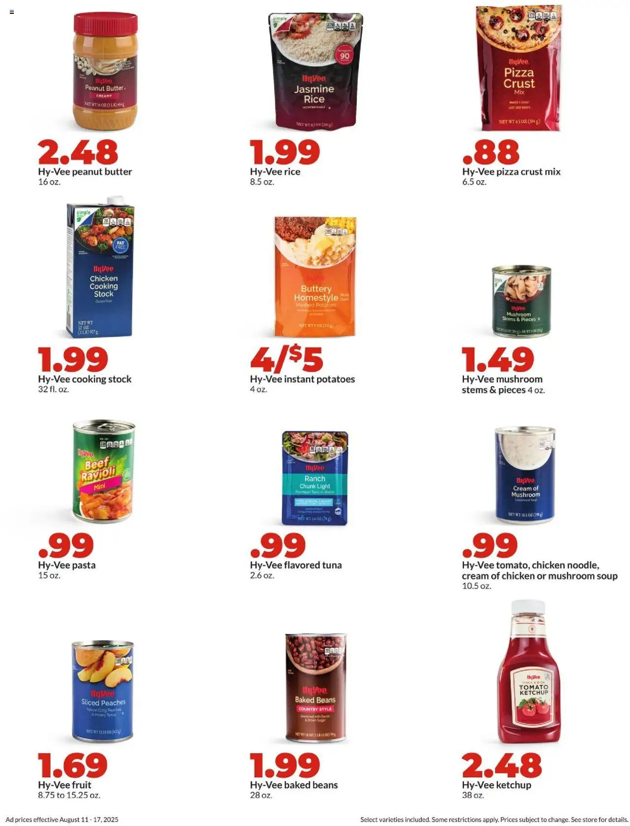 HyVee Weekly Ad - valid from 11.08.2025 | Page: 16 | Products: Rice, Beef, Ketchup, Potatoes