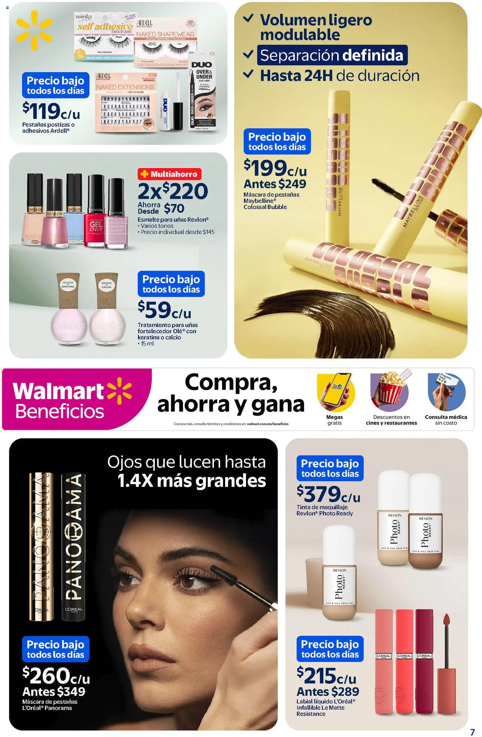 Nuevas ofertas de Walmart válidas en toda la República Mexicana desde el 11.02.2026. ¡Encuentra las mejores ofertas en Walmart folleto! | Página: 7 | Productos: Máscara, Máscara de pestañas, Maquillaje, Pestañas postizas