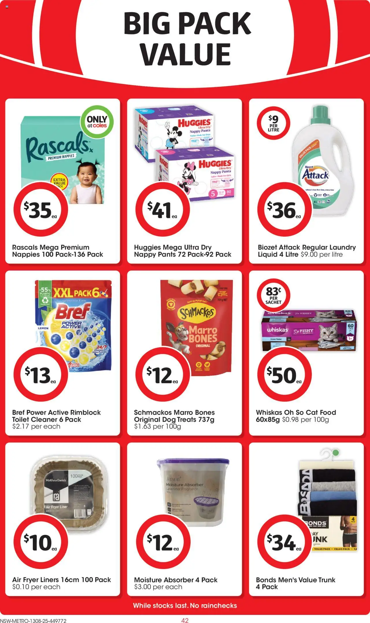 Coles catalogue - valid from 13.08.2025 | Page: 42 | Products: Fragrance, Nappies, Lemon, Laundry