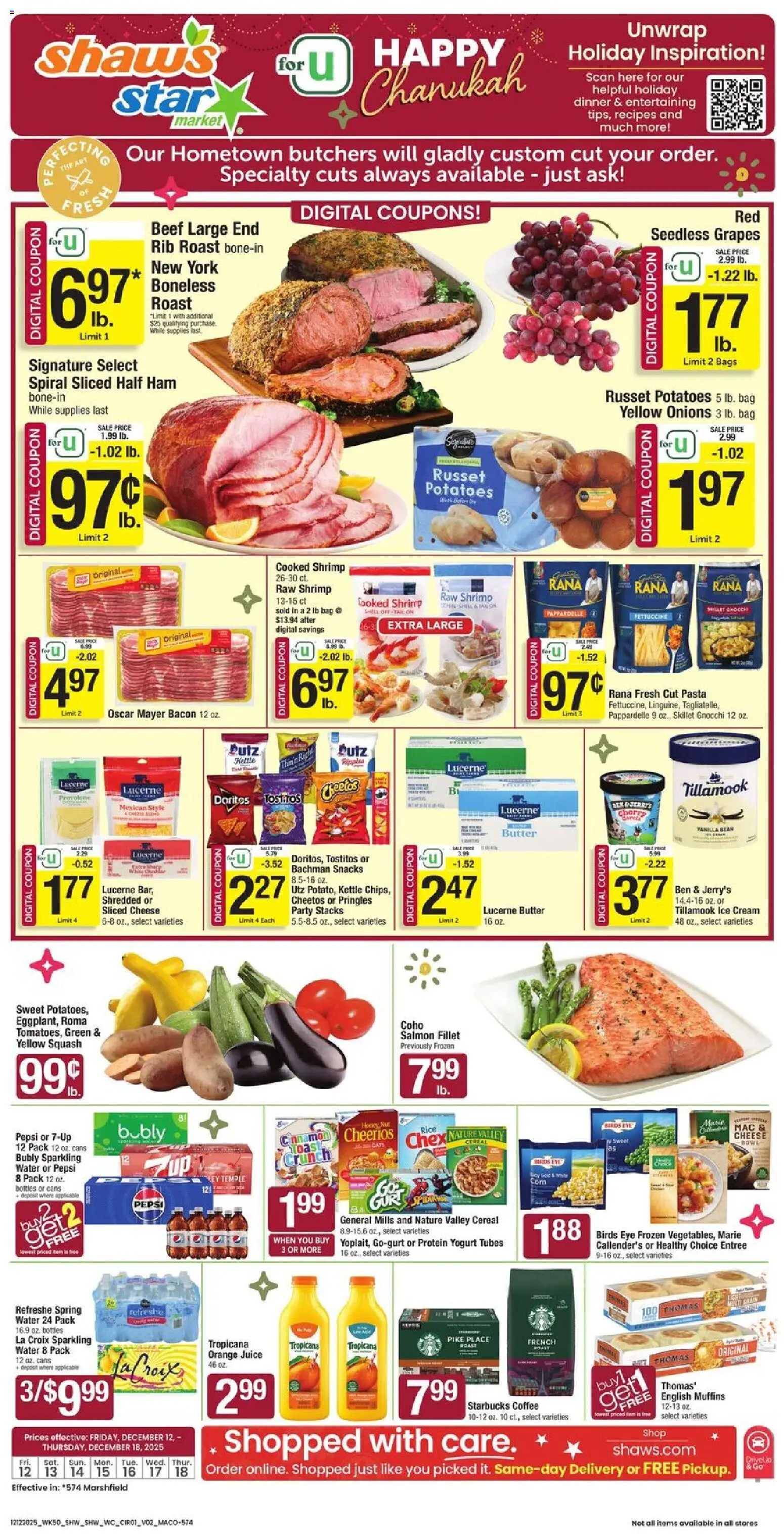 Star Market Weekly Ad - MA - valid from 12.12.2025 | Page: 1 | Products: Yogurt, Ham, Bag, Kettle