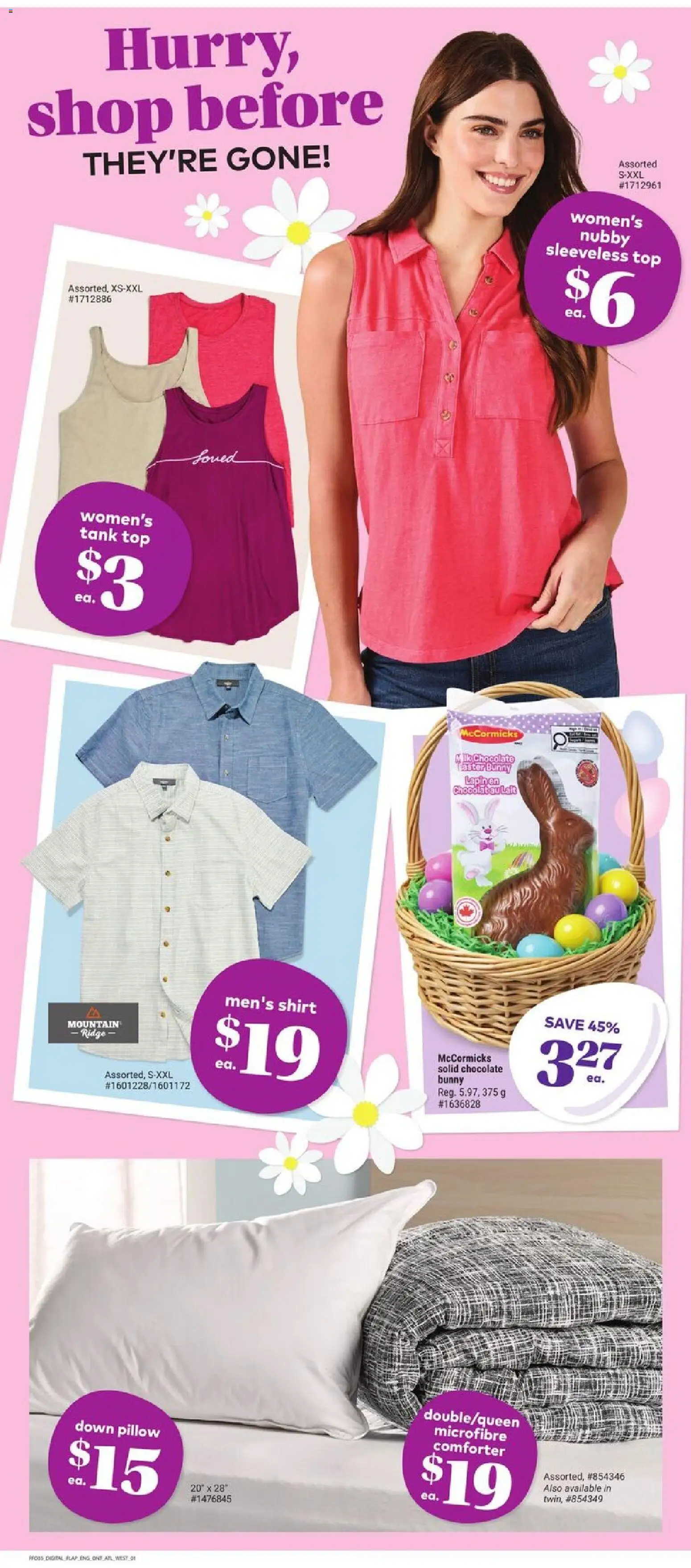 Giant Tiger flyer valid from 01.04.2026 | Page: 3 | Products: Ridge, Shirt, Tank top, Chocolate