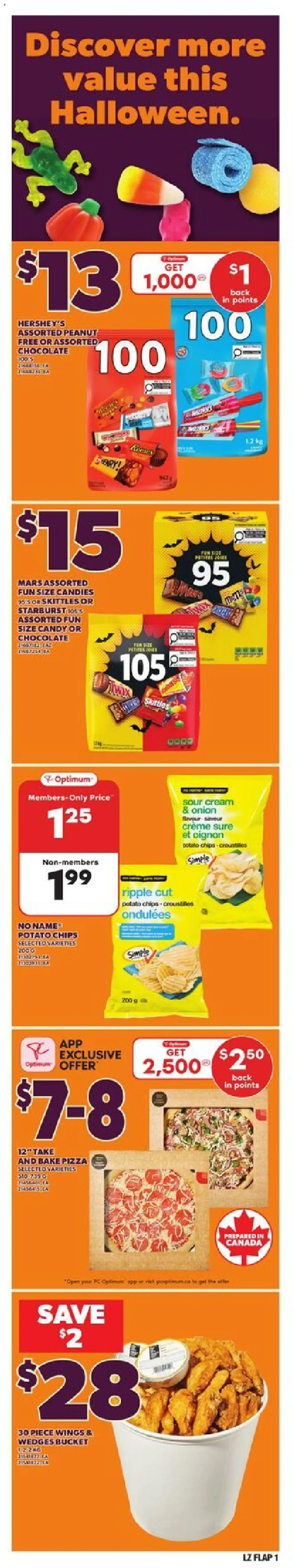 Zehrs flyer valid from 23.10.2025 | Page: 1 | Products: Sour cream, Candies, Chips, Pizza