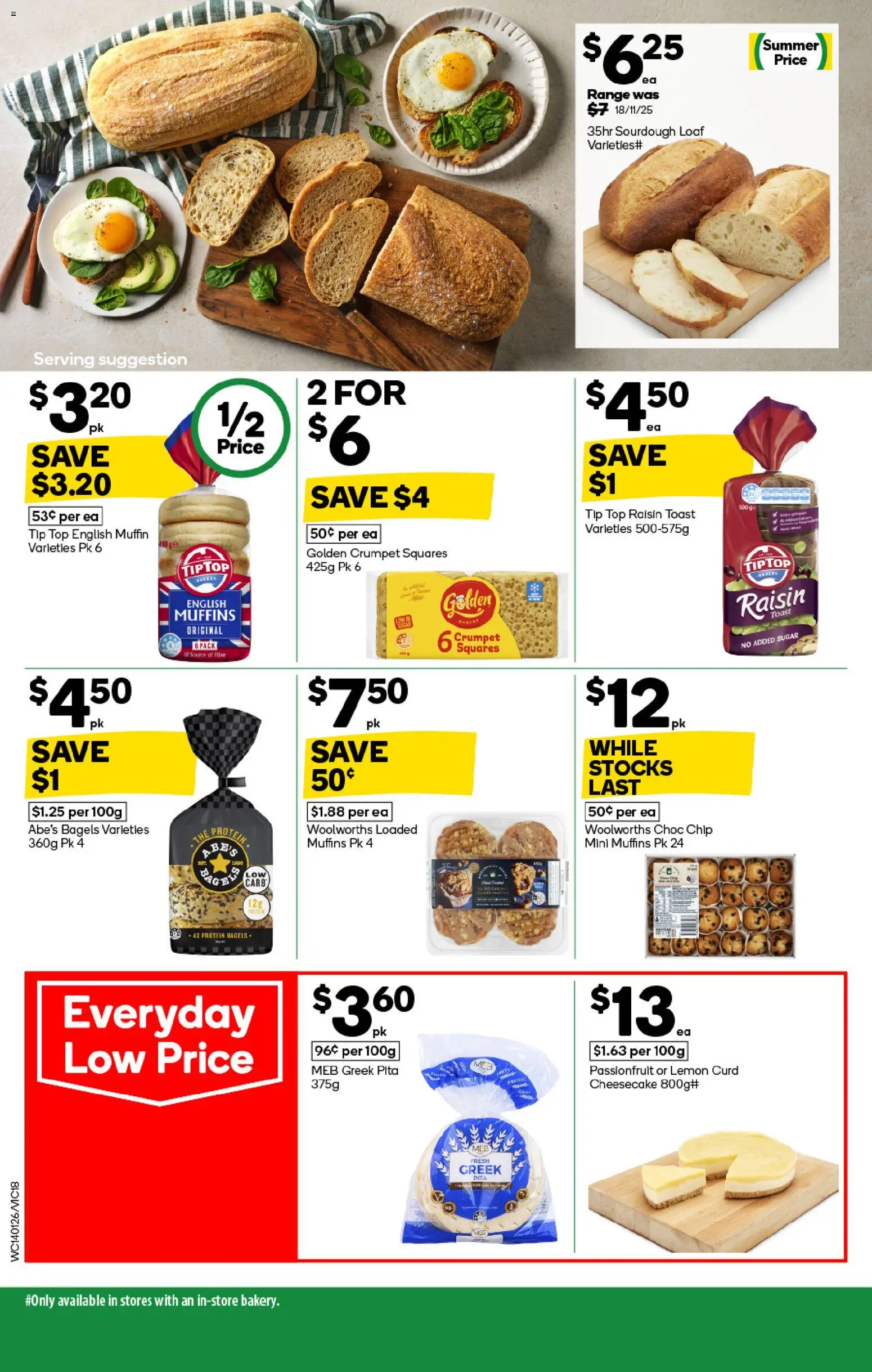 Woolworths catalogue - valid from 14.01.2026 | Page: 18 | Products: Bagels, Muffins, Passionfruit, Sugar