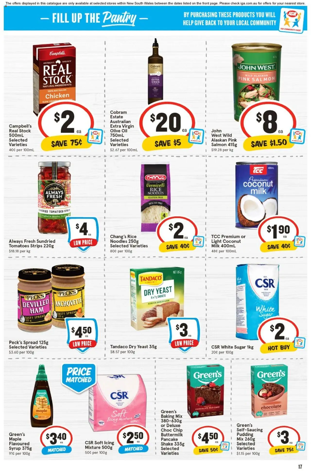 IGA catalogue - valid from 13.08.2025 | Page: 18 | Products: Milk, Tomatoes, Salmon, Sugar