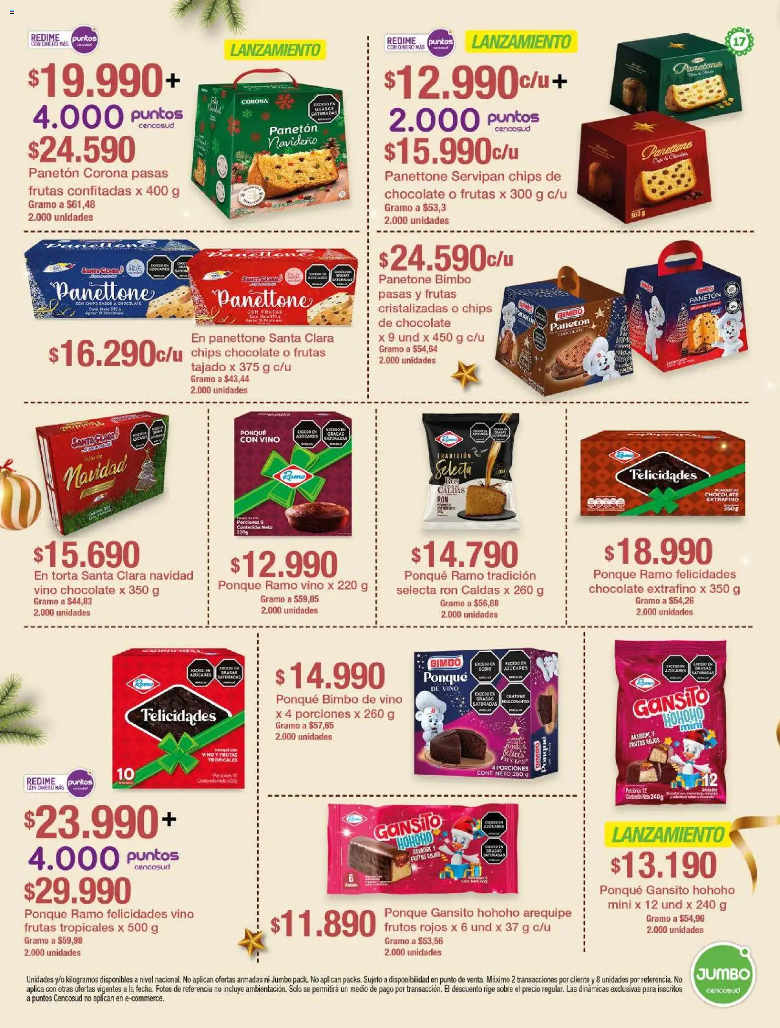 Jumbo revista - valida desde el 04.12.2025 | Página: 17 | Productos: Ponqué, Sobre, Chocolate, Vino